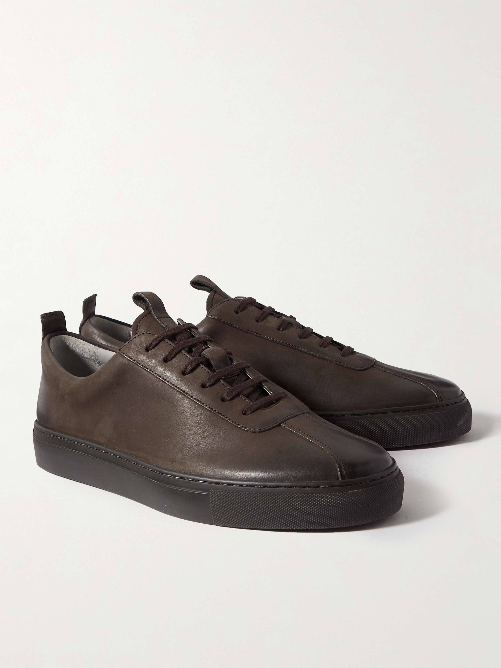 GRENSON Burnished-Nubuck Sneakers for Men | MR PORTER