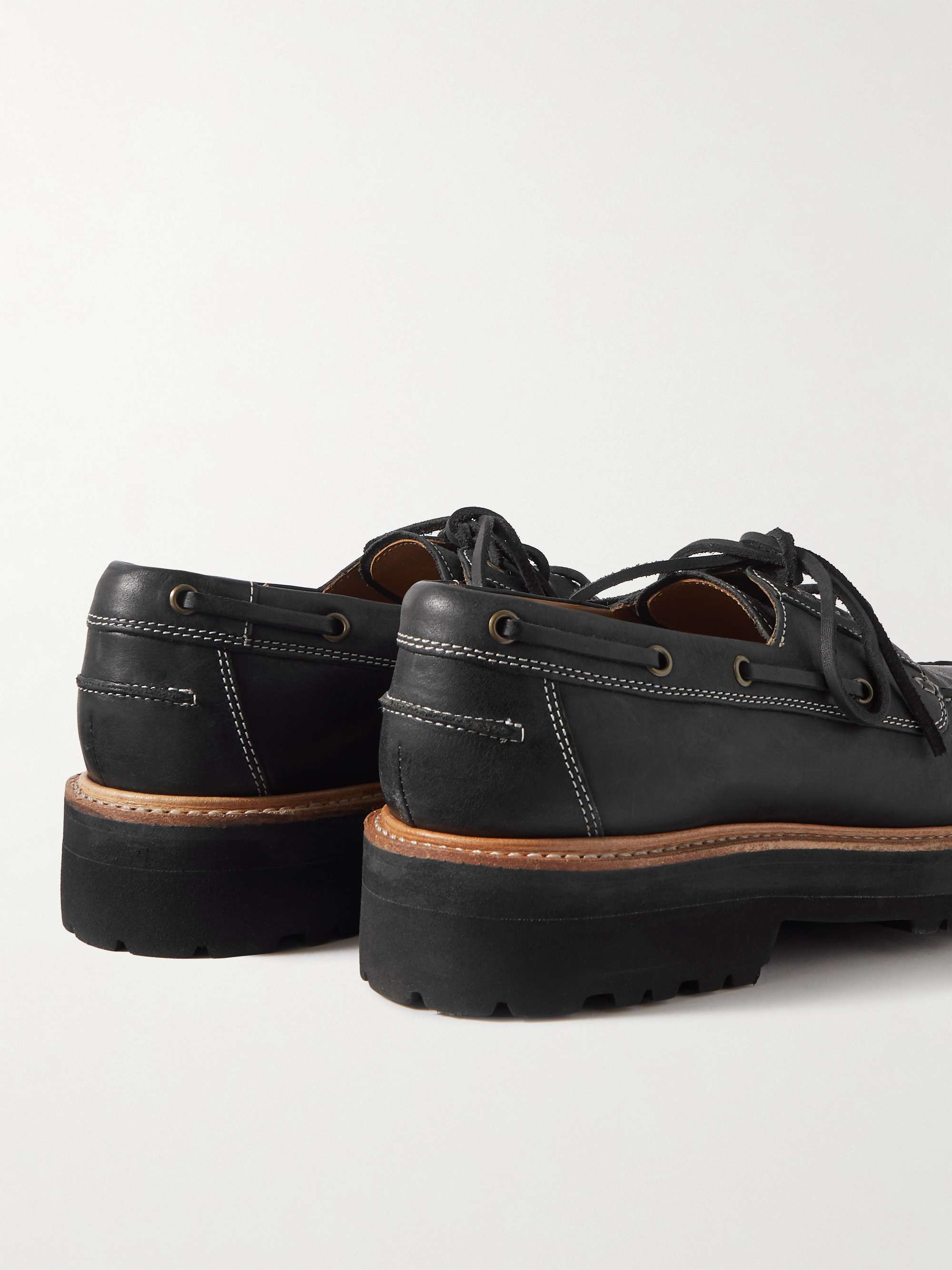 GRENSON Demspey Leather Boat Shoes