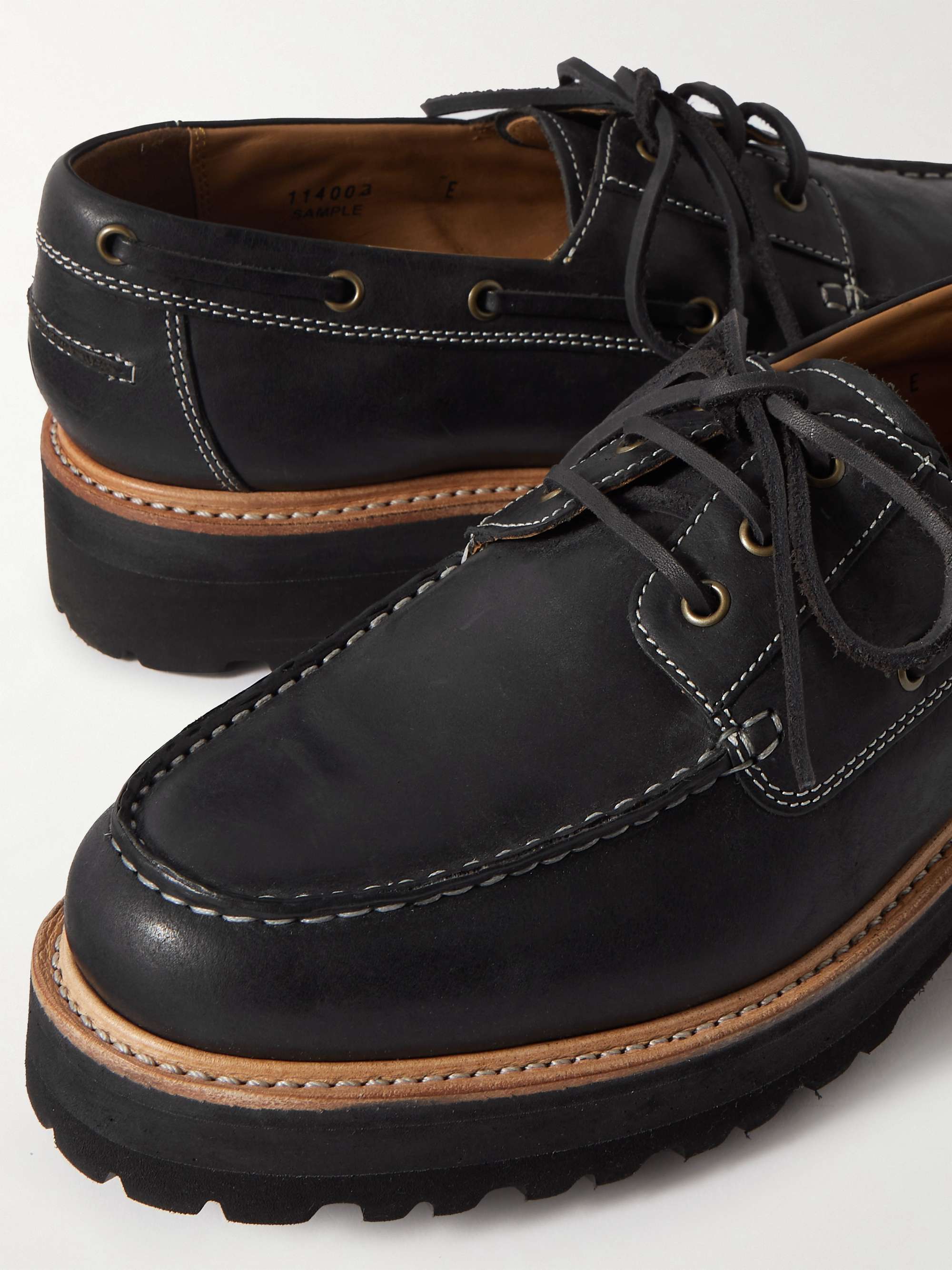 GRENSON Demspey Leather Boat Shoes