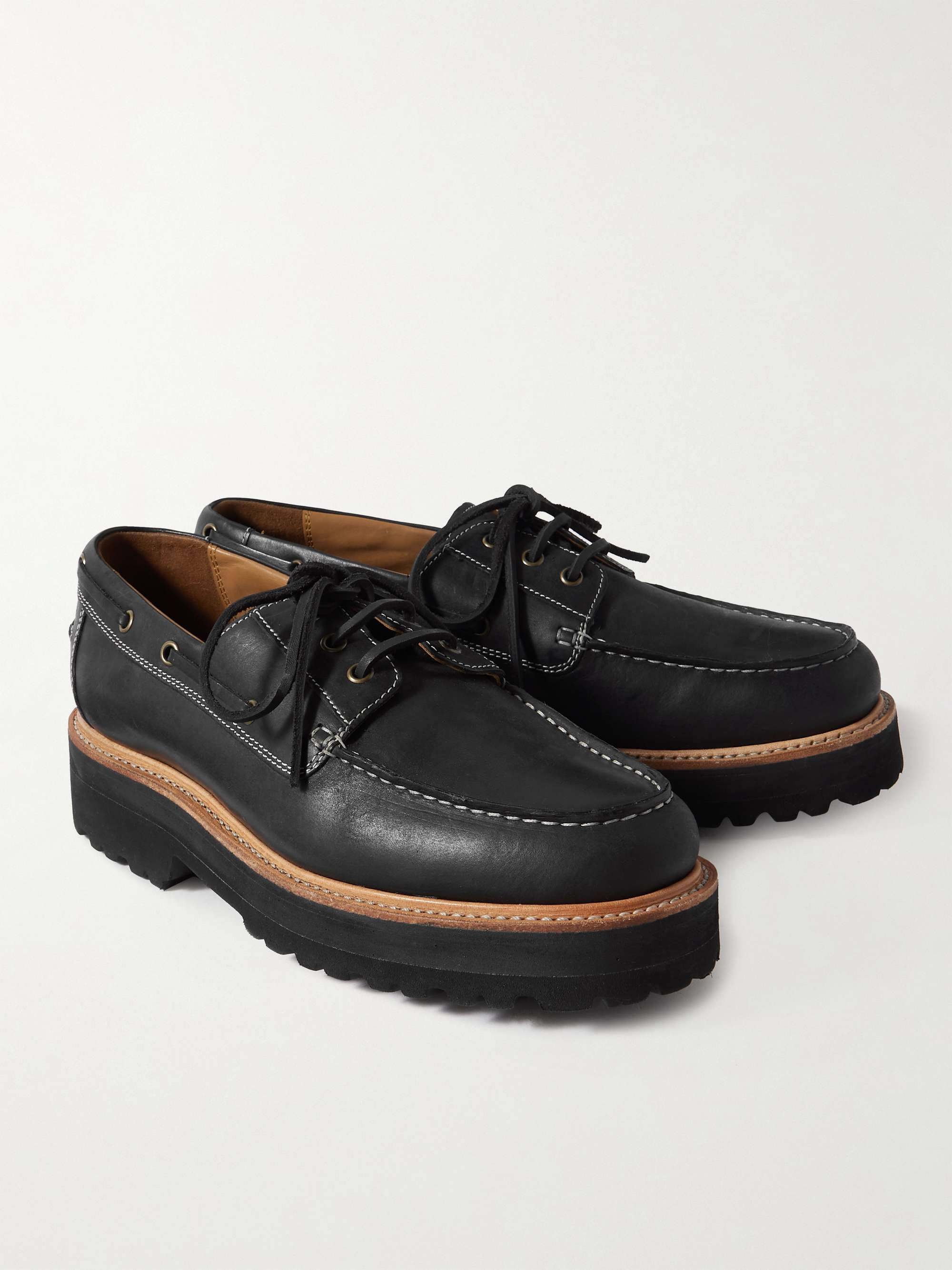 GRENSON Demspey Leather Boat Shoes