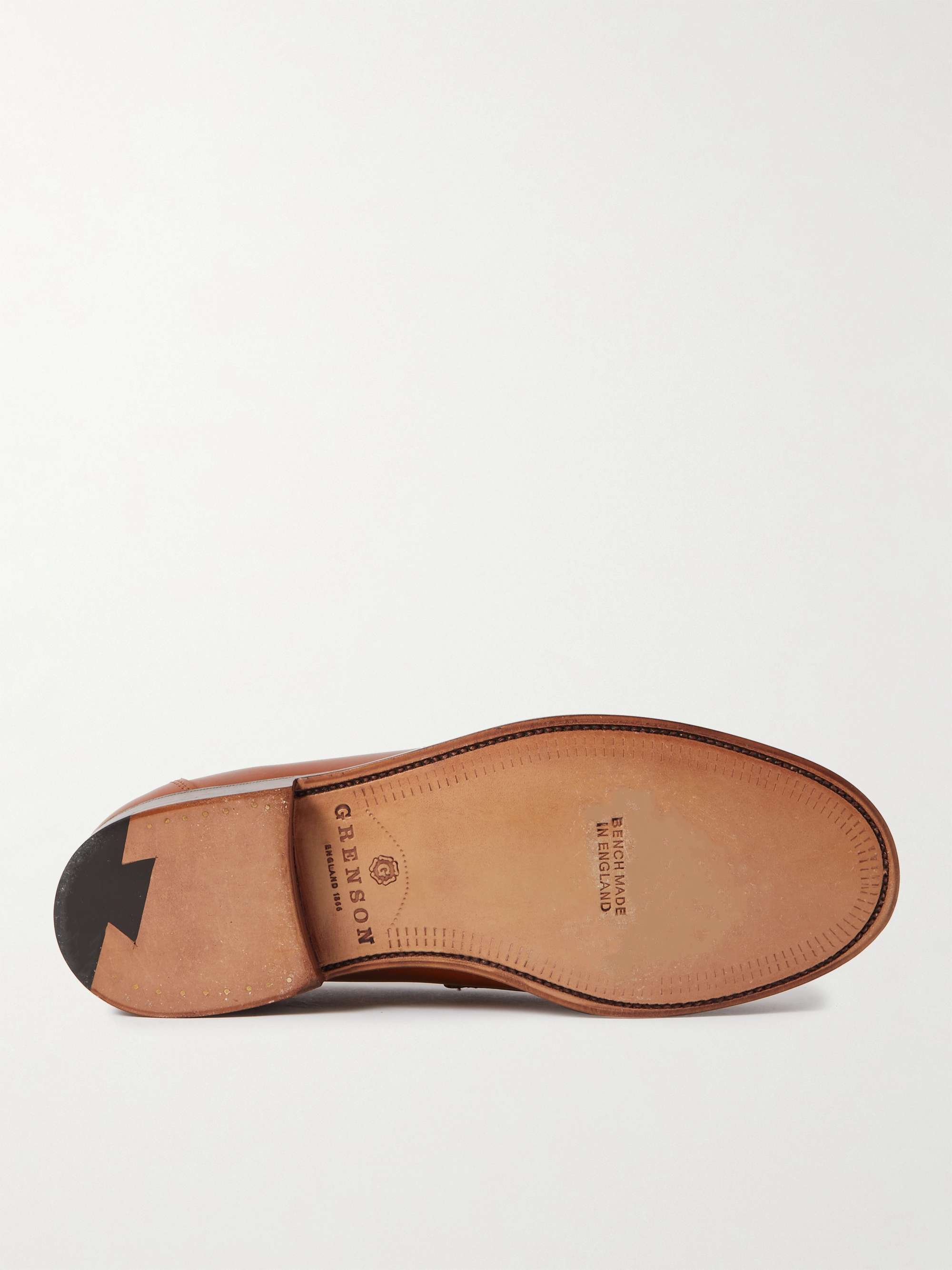 GRENSON Epsom Two-Tone Leather Penny Loafers