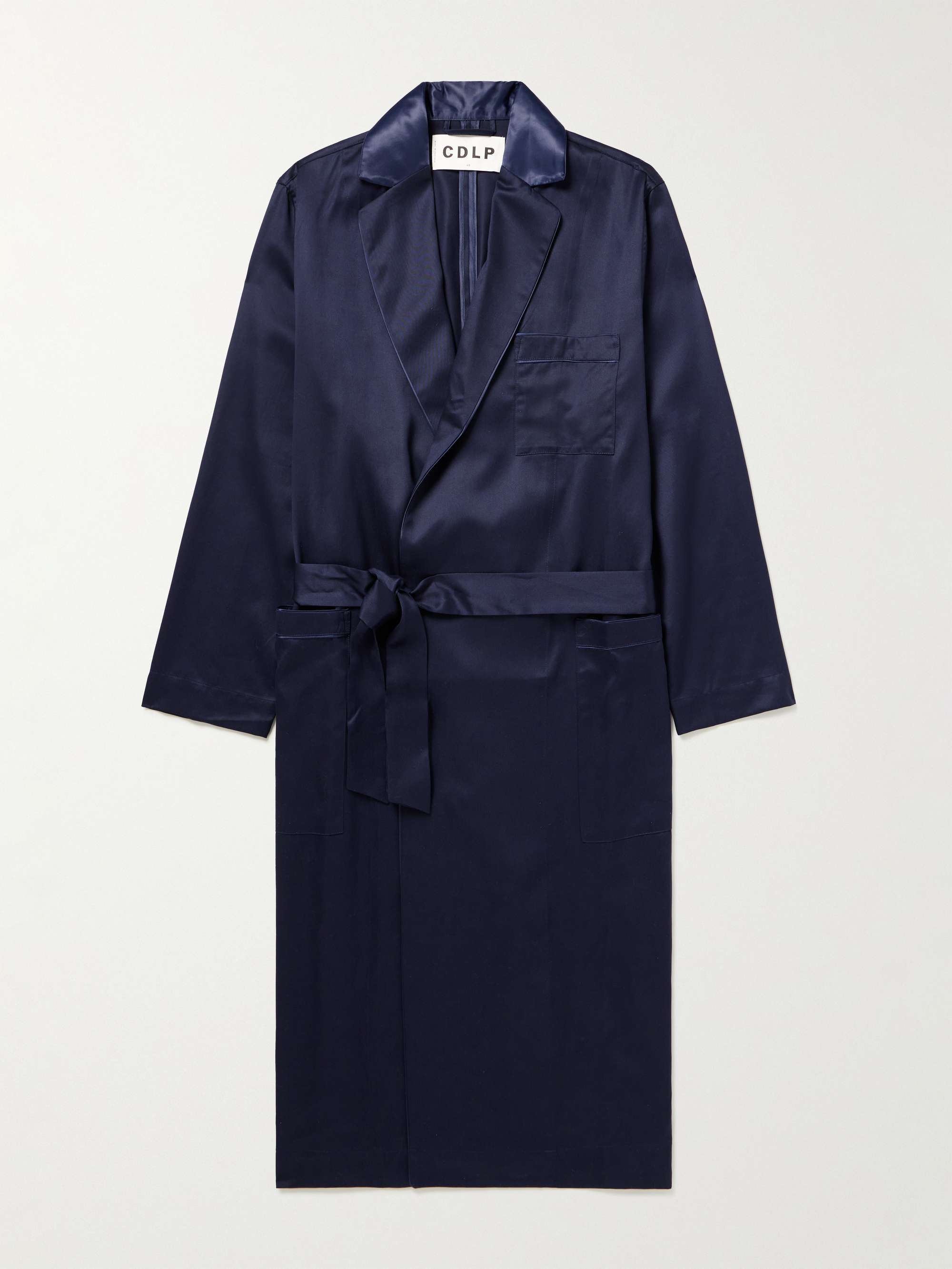 CDLP Home Satin-Trimmed Lyocell-Twill Robe
