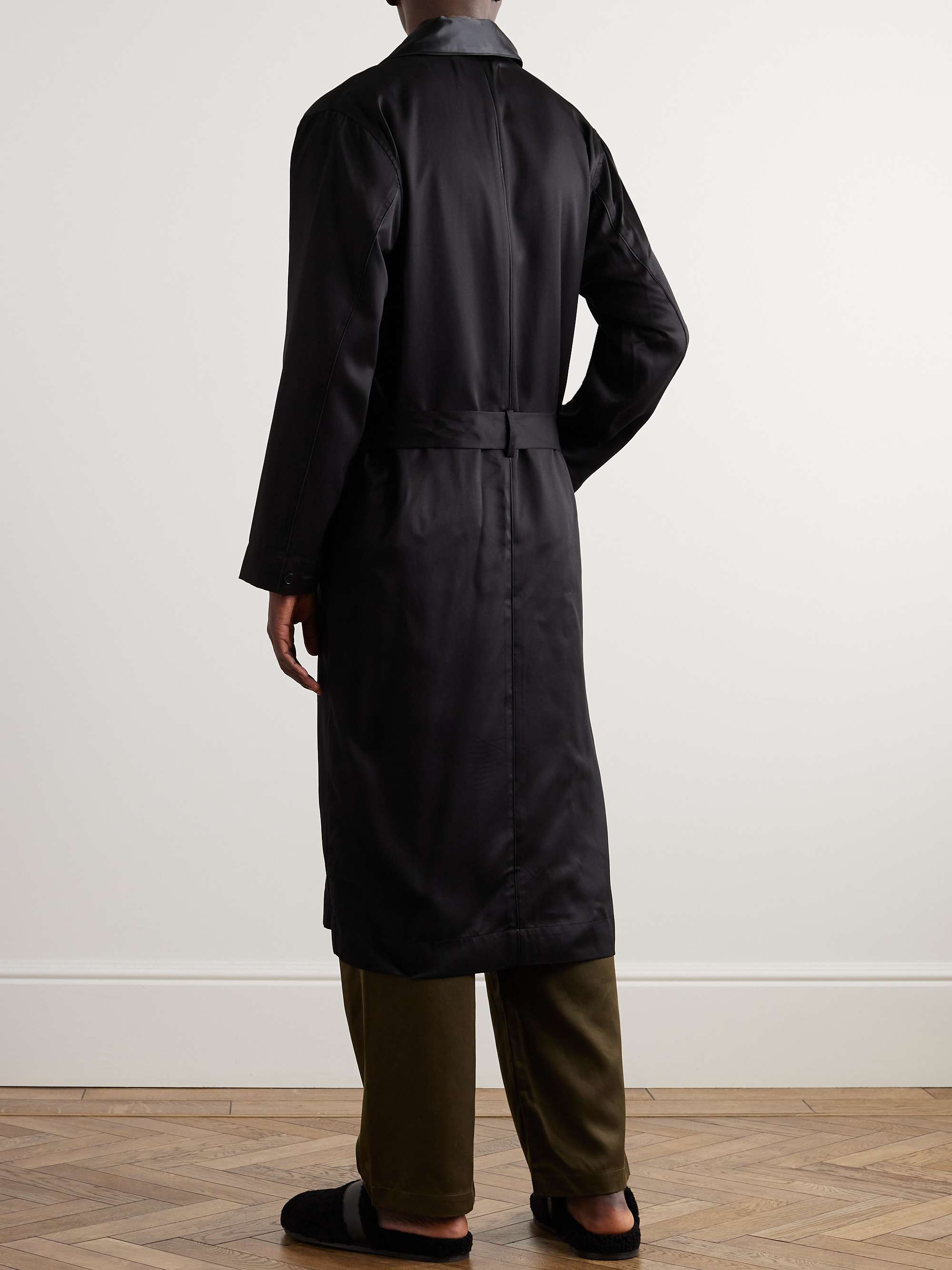 CDLP Home Satin-Trimmed Lyocell-Twill Robe
