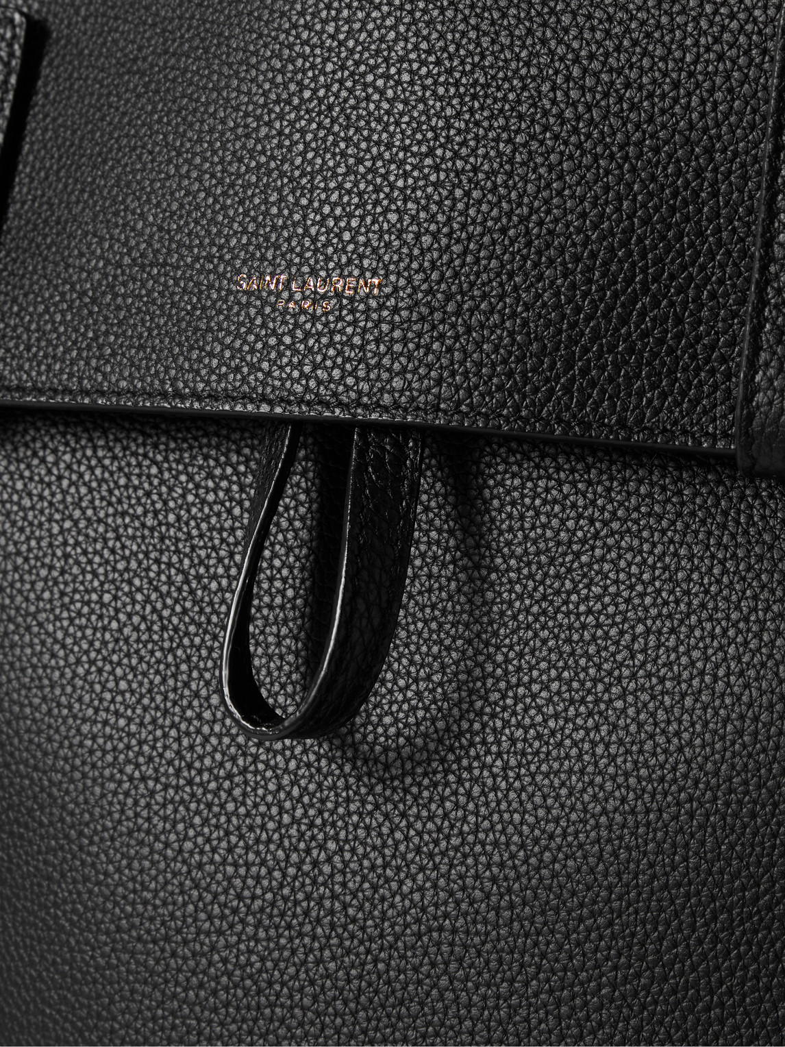 Shop Saint Laurent Full-grain Leather Backpack In Black