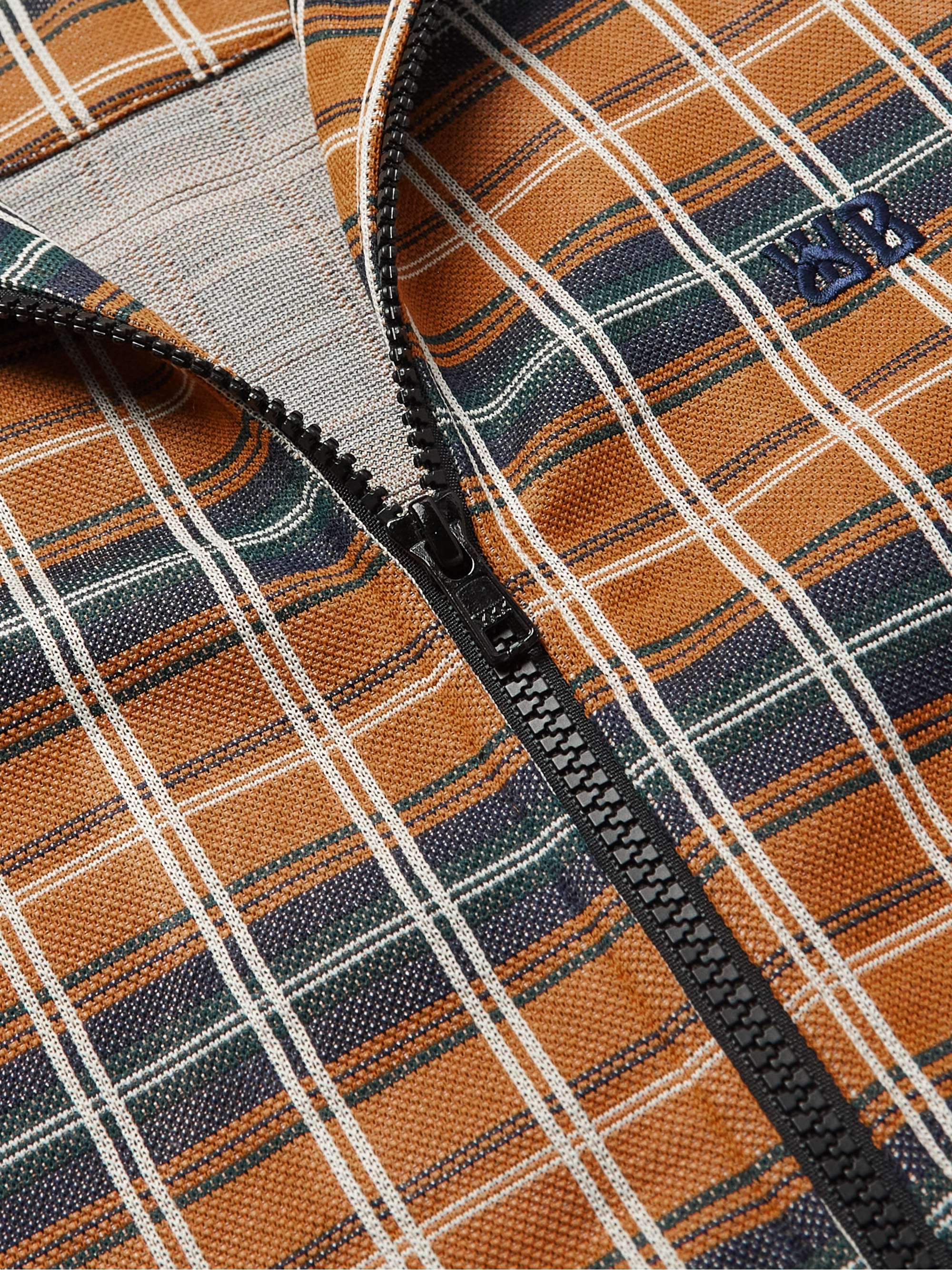 WALES BONNER Logo-Embroidered Checked Recycled-Jersey Track Jacket