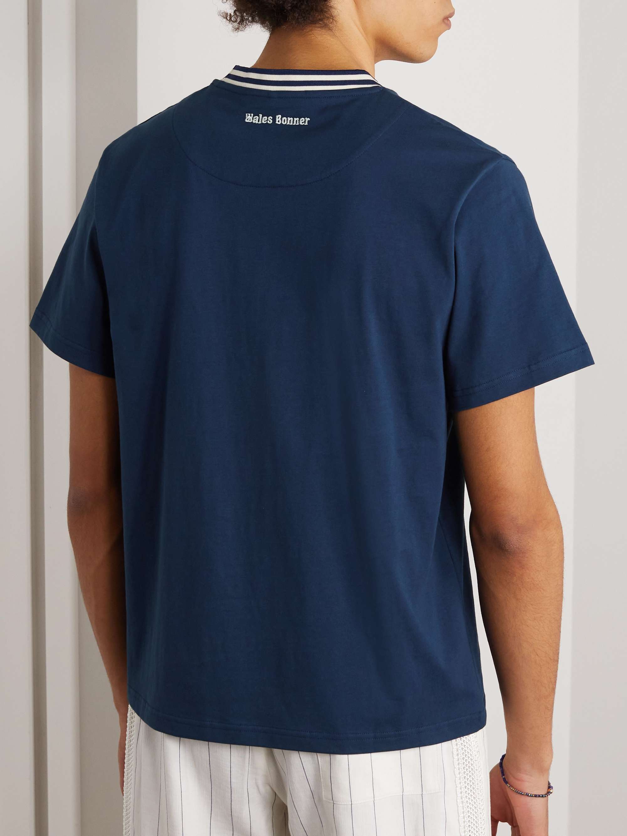 WALES BONNER Logo-Embroidered Cotton-Jersey T-Shirt