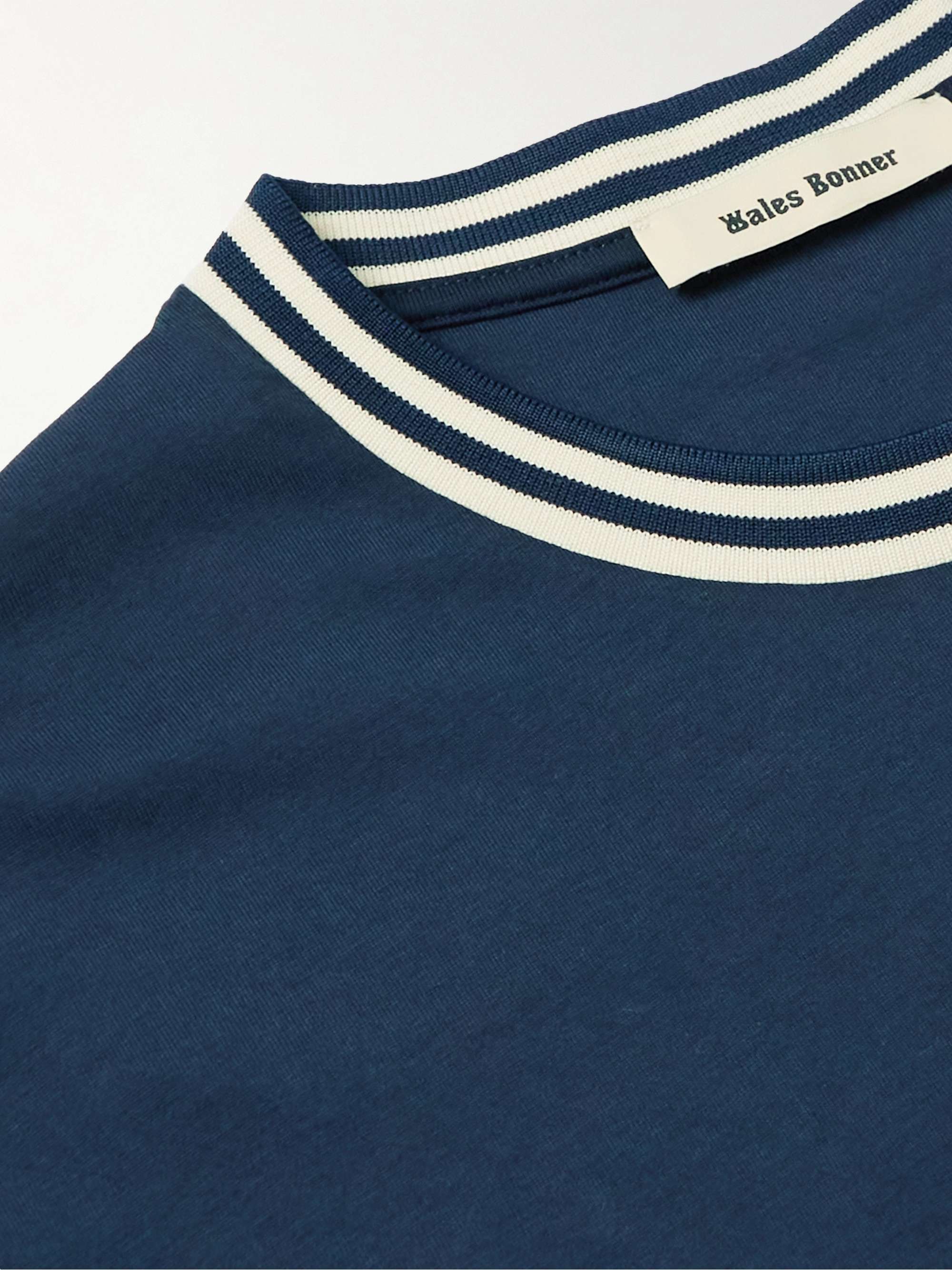 WALES BONNER Logo-Embroidered Cotton-Jersey T-Shirt