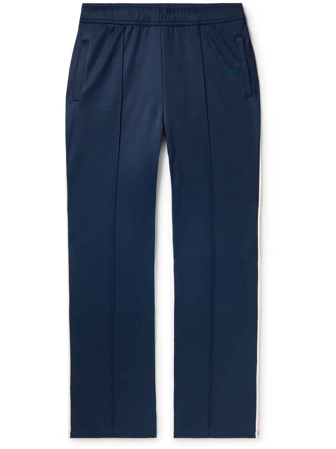 Wales Bonner Kola Logo-embroidered Panelled Track Pants In Blue