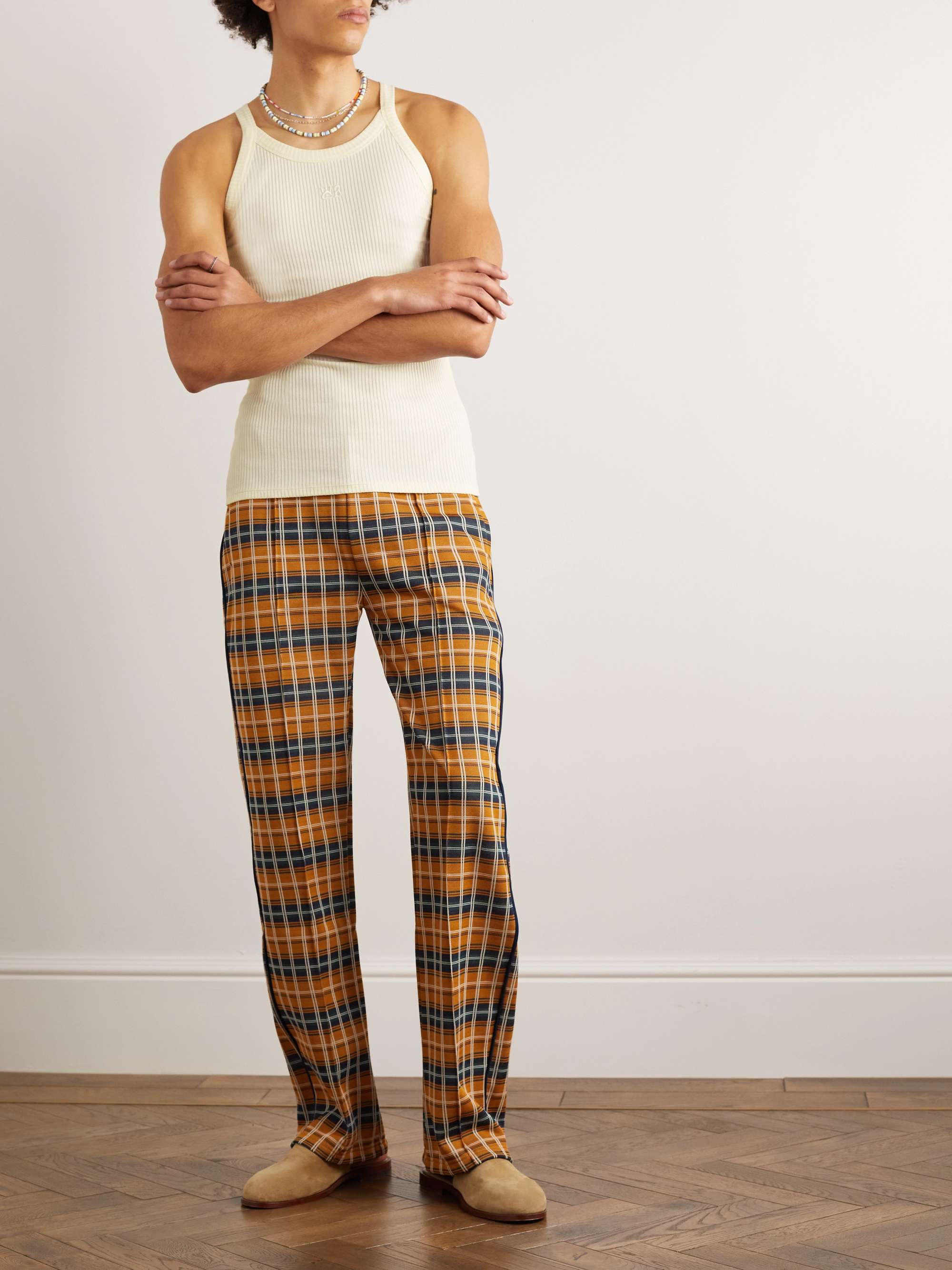 WALES BONNER Ribbed Stretch-Organic Cotton Tank Top