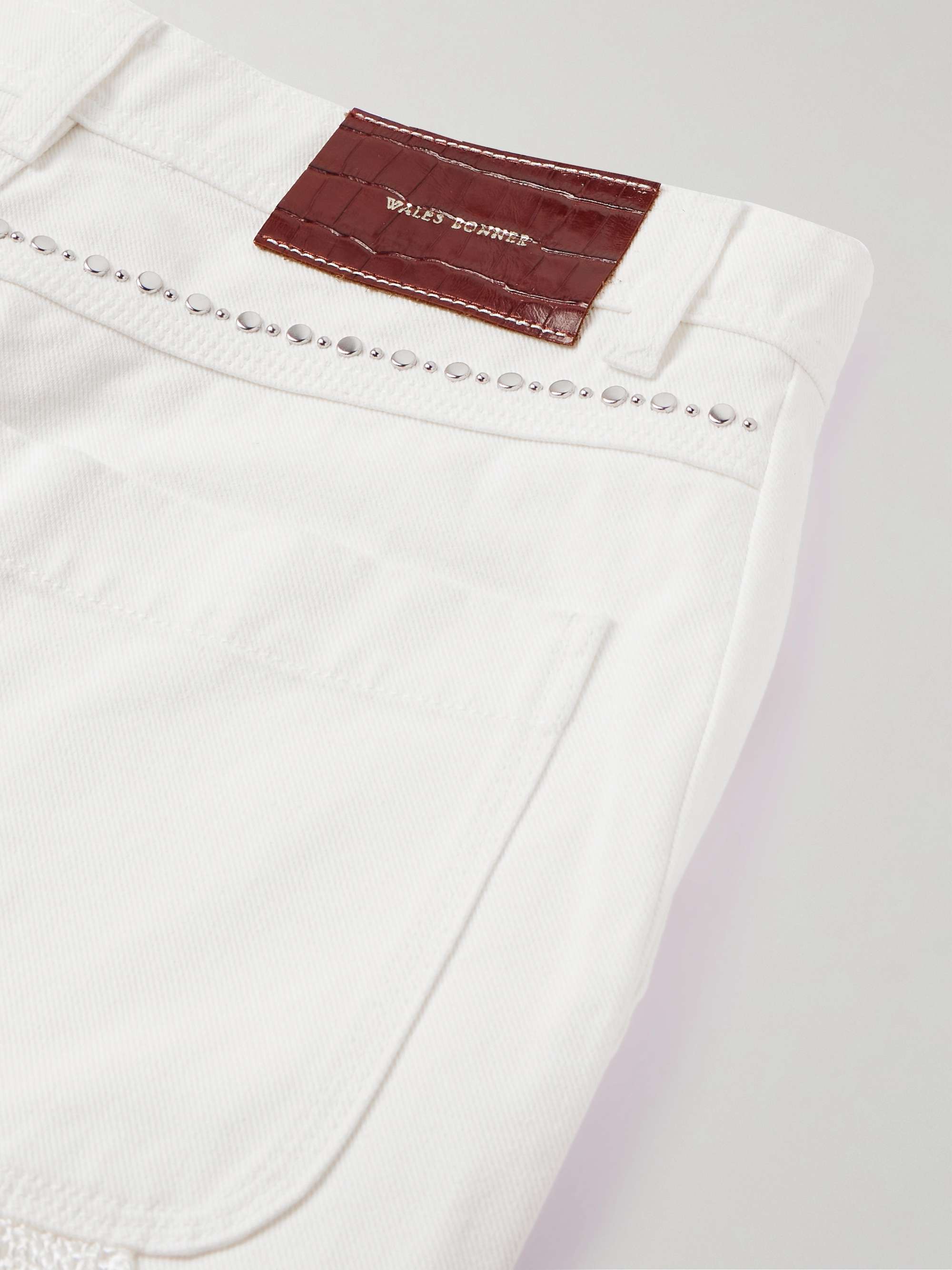 WALES BONNER Kwame Straight-Leg Studded Organic Denim Jeans