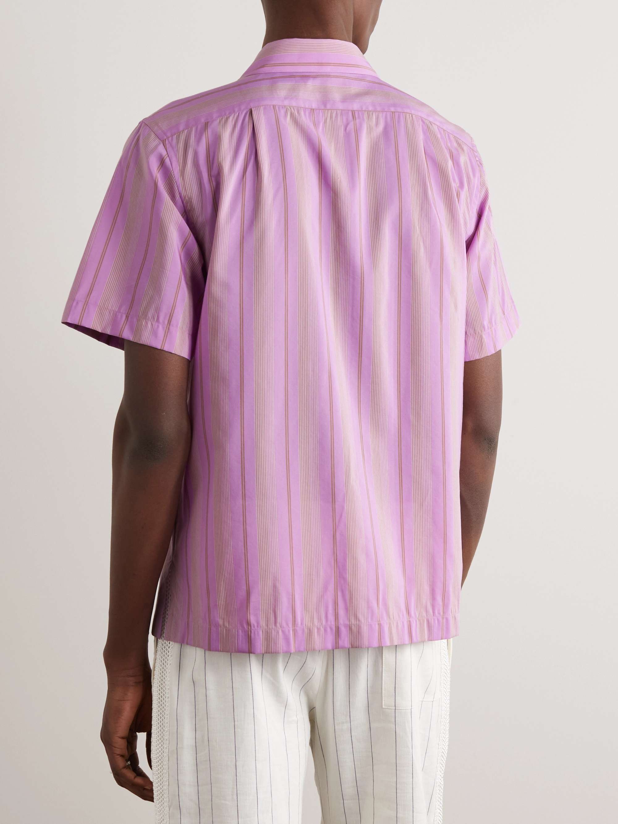 WALES BONNER Stripe Rhythm Striped Cotton-Blend Shirt
