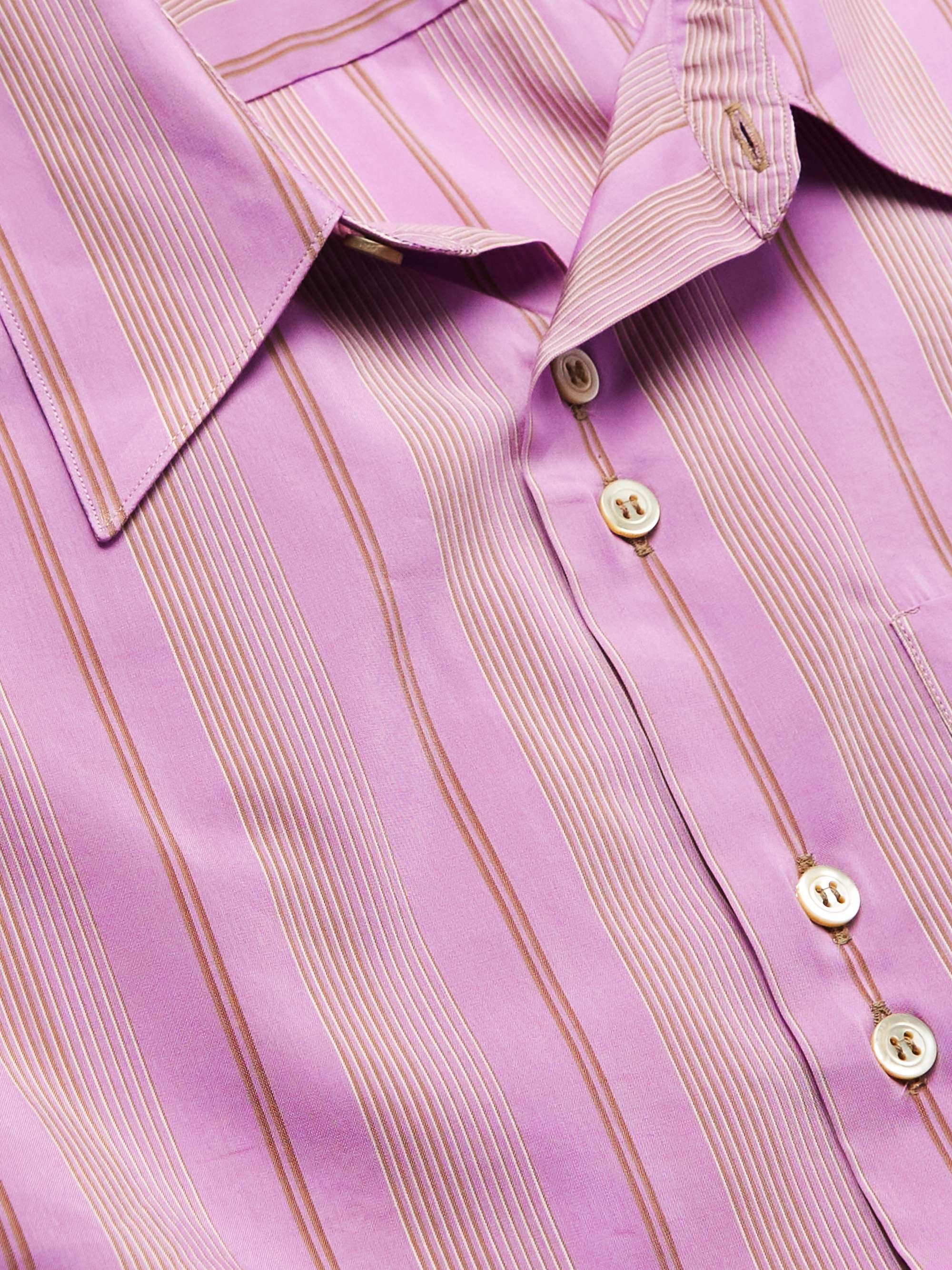 WALES BONNER Stripe Rhythm Striped Cotton-Blend Shirt