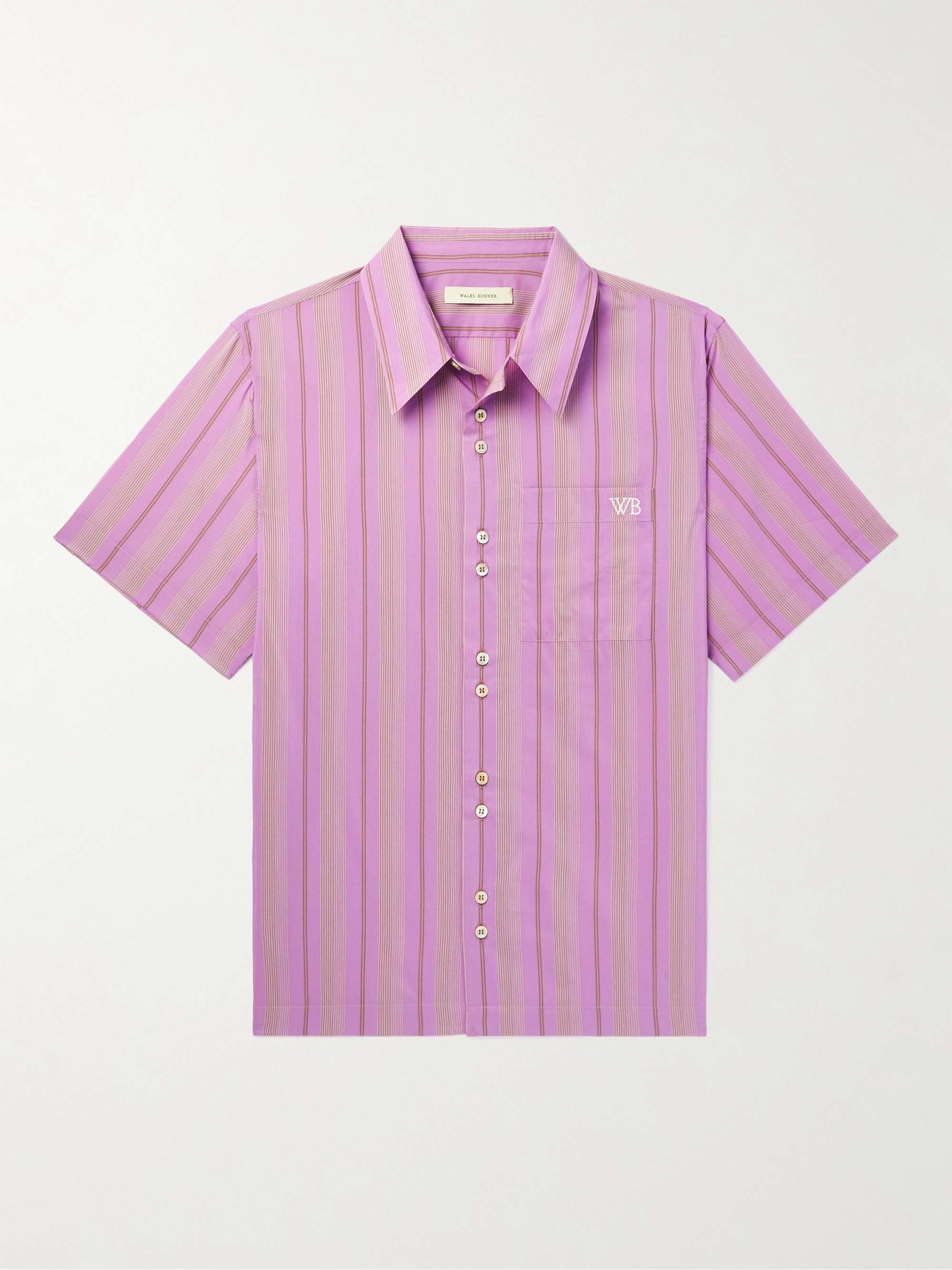 WALES BONNER Stripe Rhythm Striped Cotton-Blend Shirt