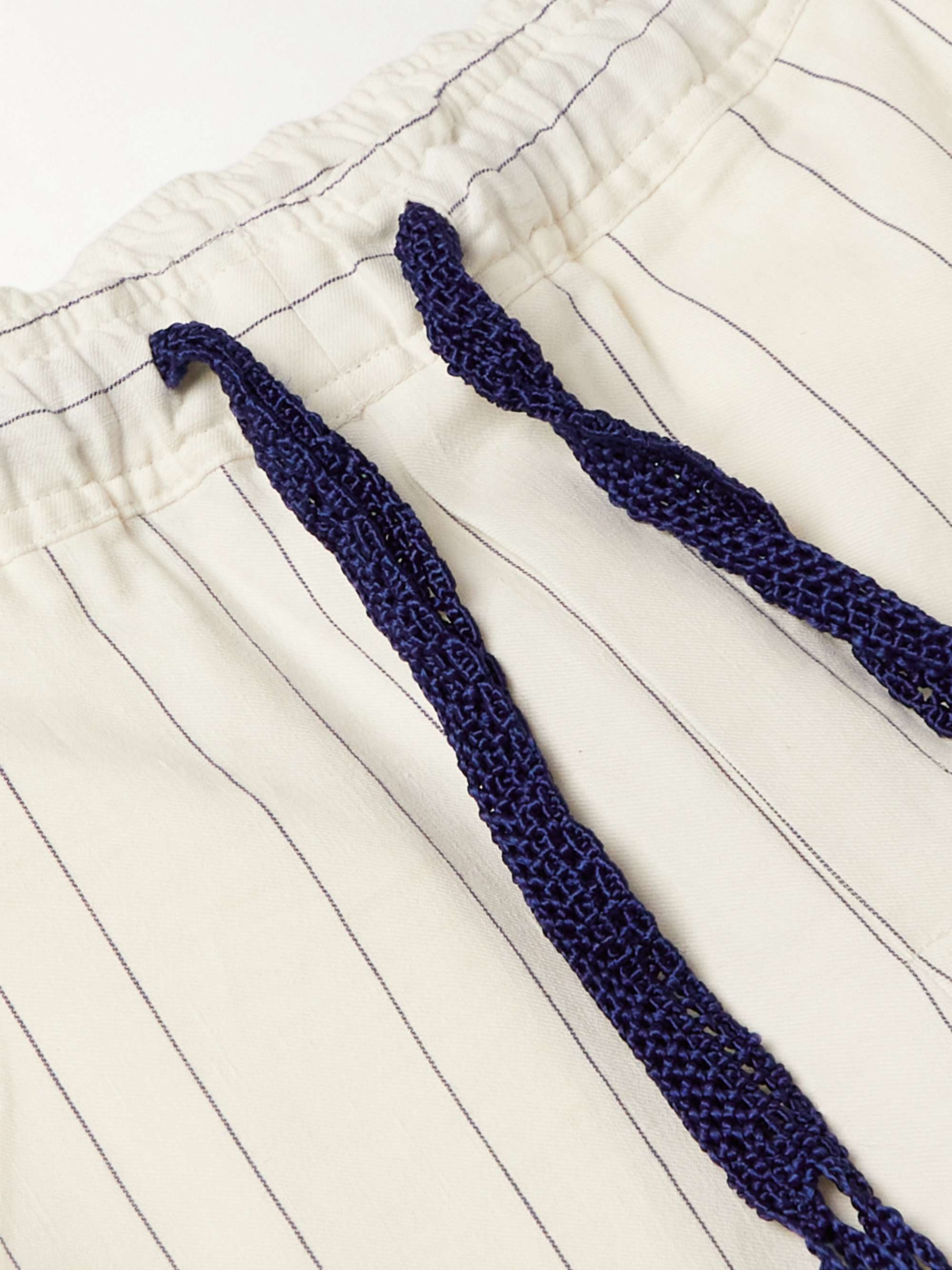 WALES BONNER Straight-Leg Crochet-Trimmed Linen and Cotton-Blend Pyjama Trousers