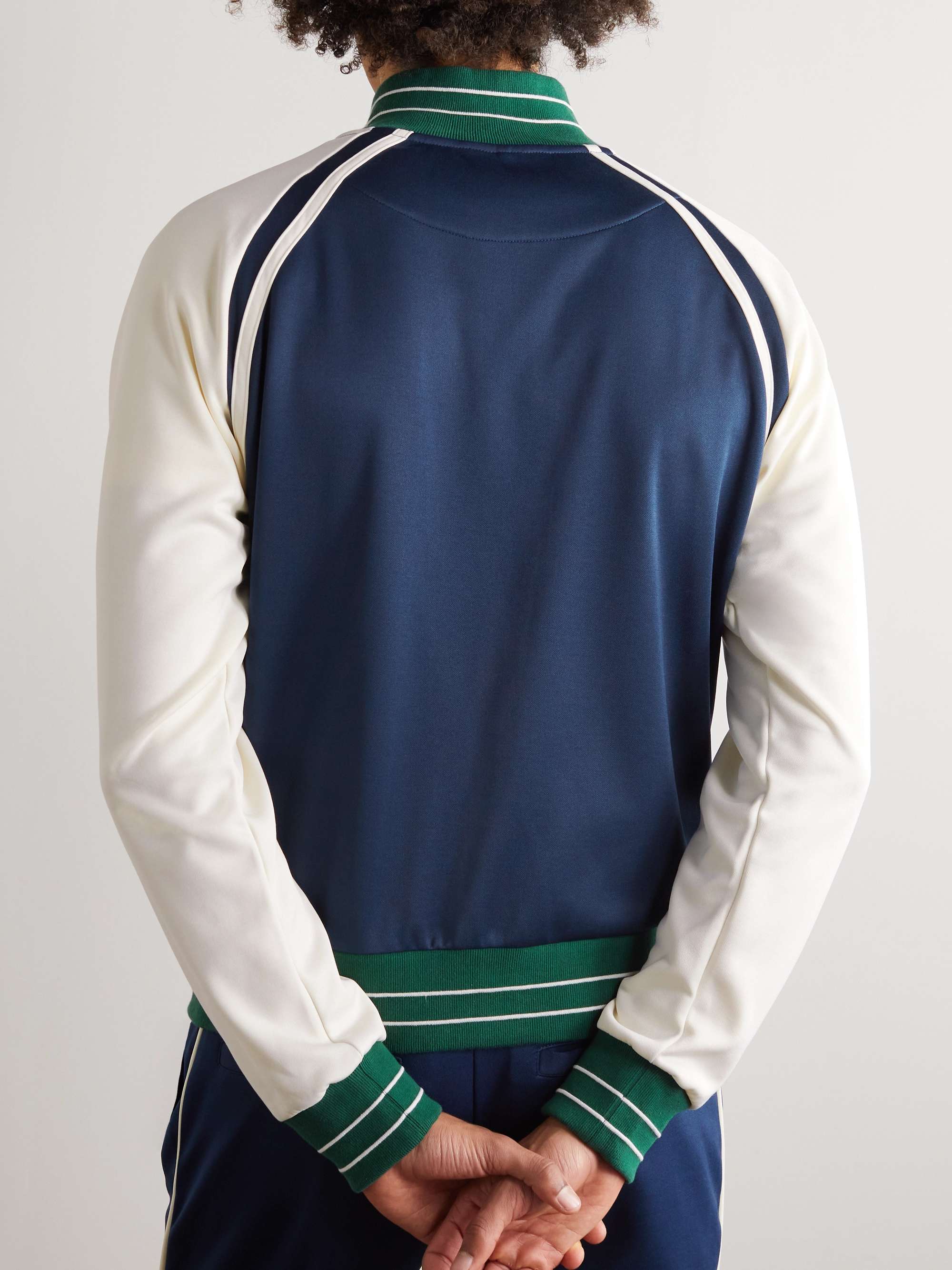 WALES BONNER Kola Crochet-Trimmed Jersey Track Jacket