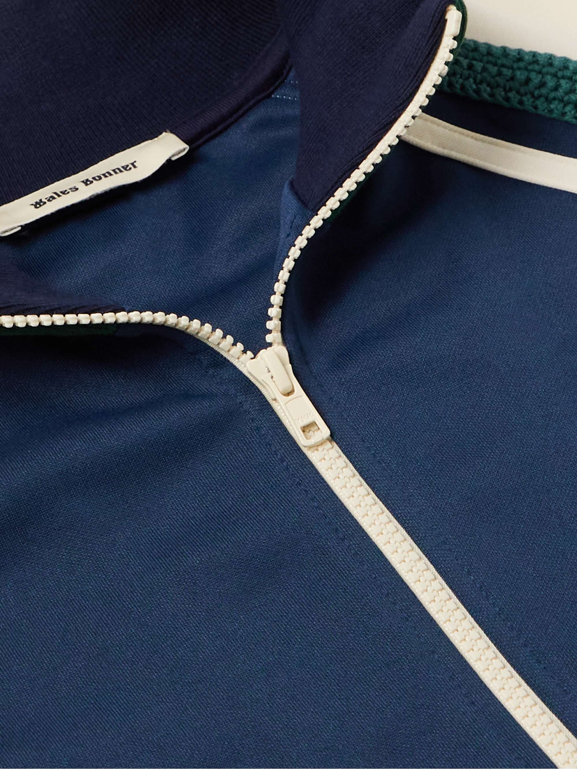 WALES BONNER Kola Crochet-Trimmed Jersey Track Jacket