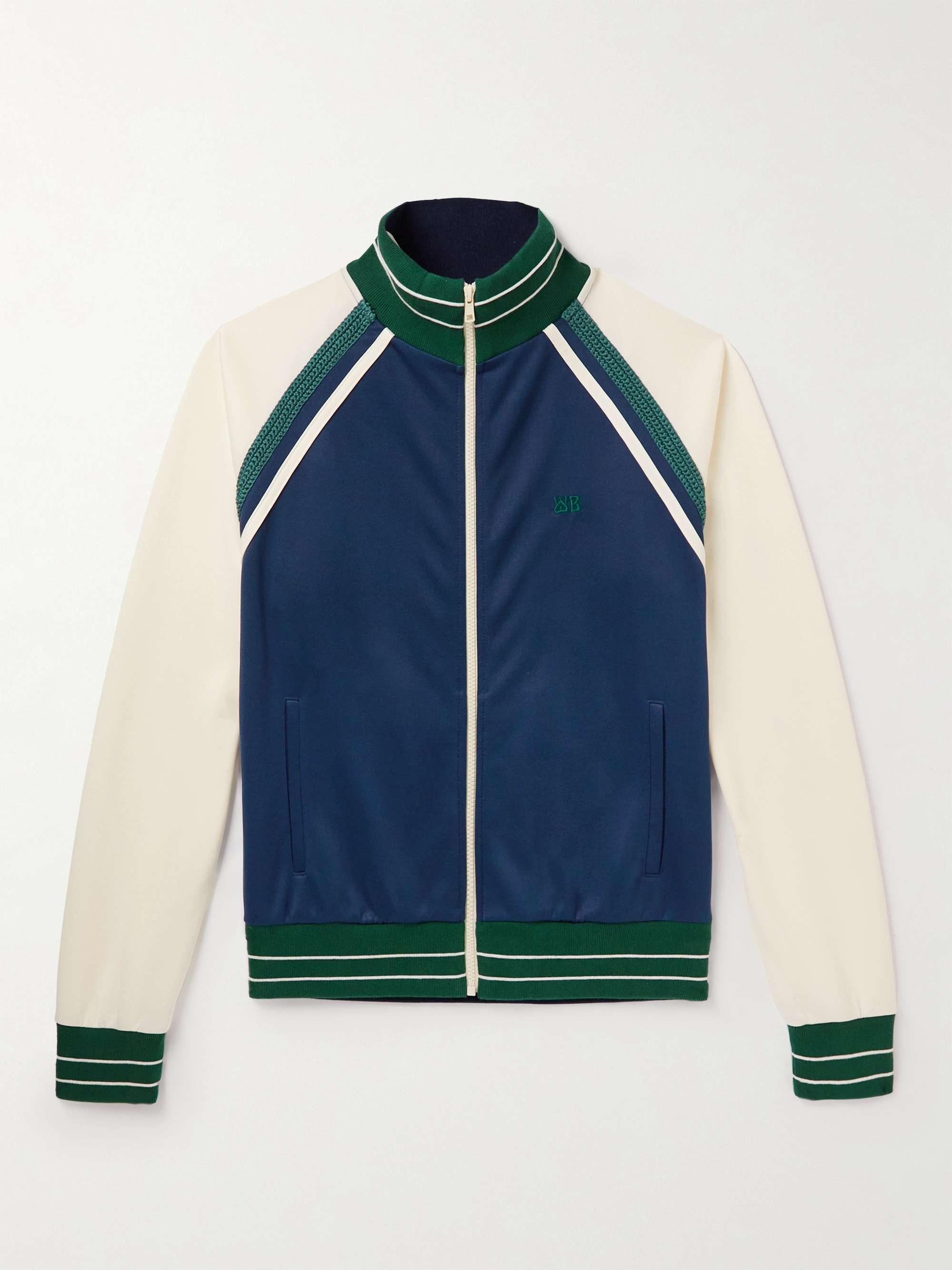 WALES BONNER Kola Crochet-Trimmed Jersey Track Jacket for Men | MR PORTER