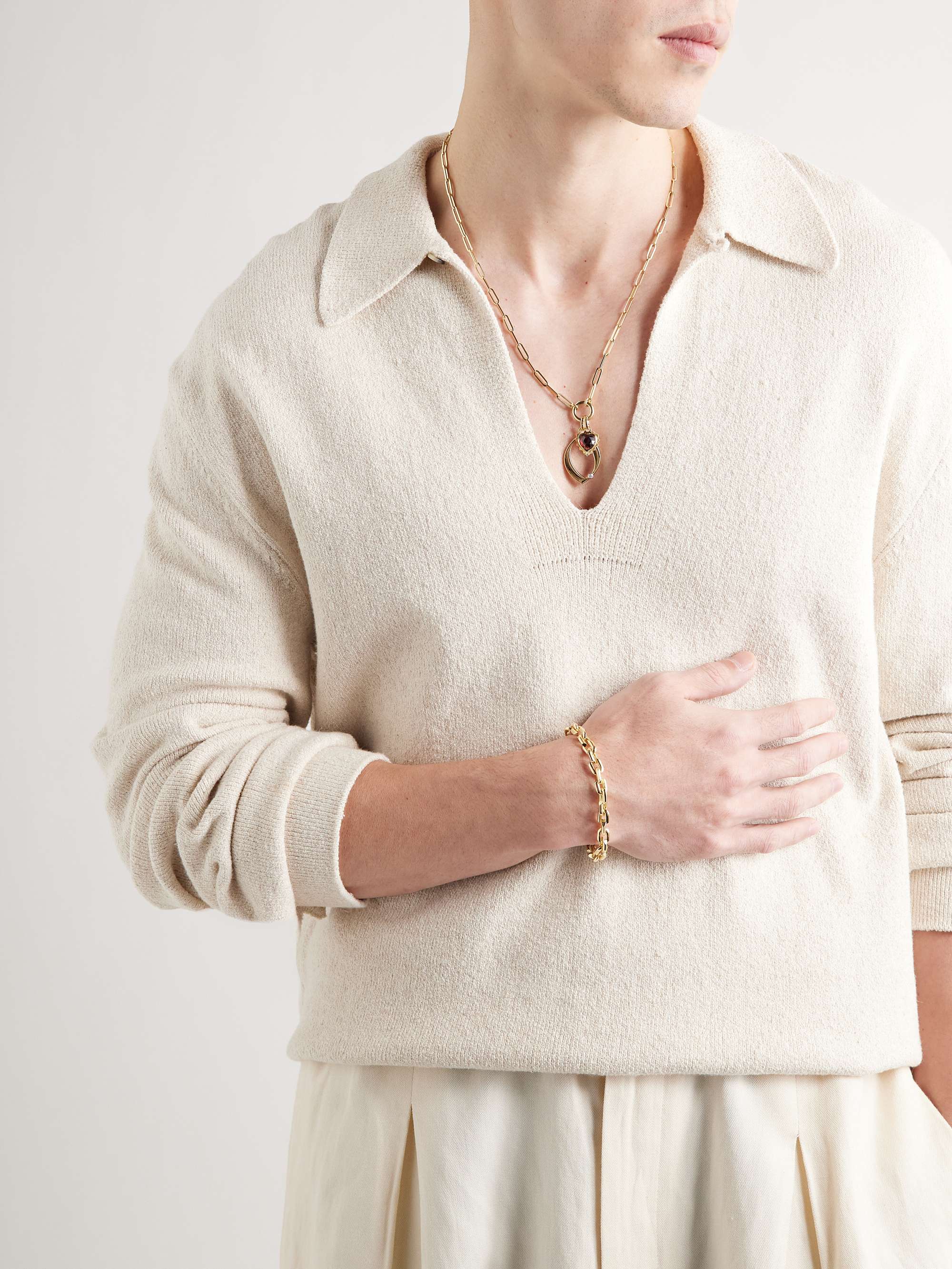 FOUNDRAE Classic Fob 18-Karat Gold Necklace