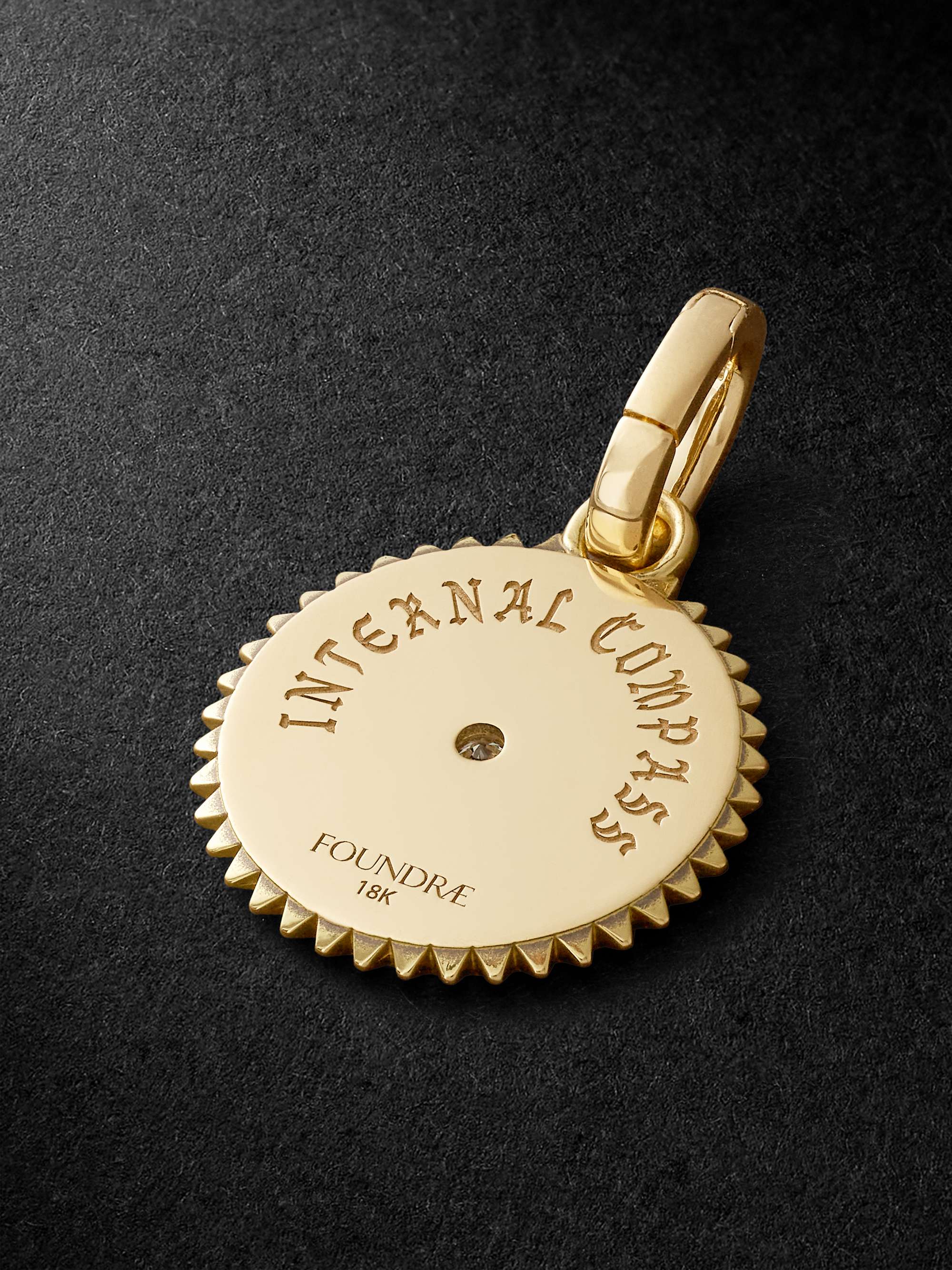 FOUNDRAE Internal Compass Gold, Diamond and Enamel Pendant