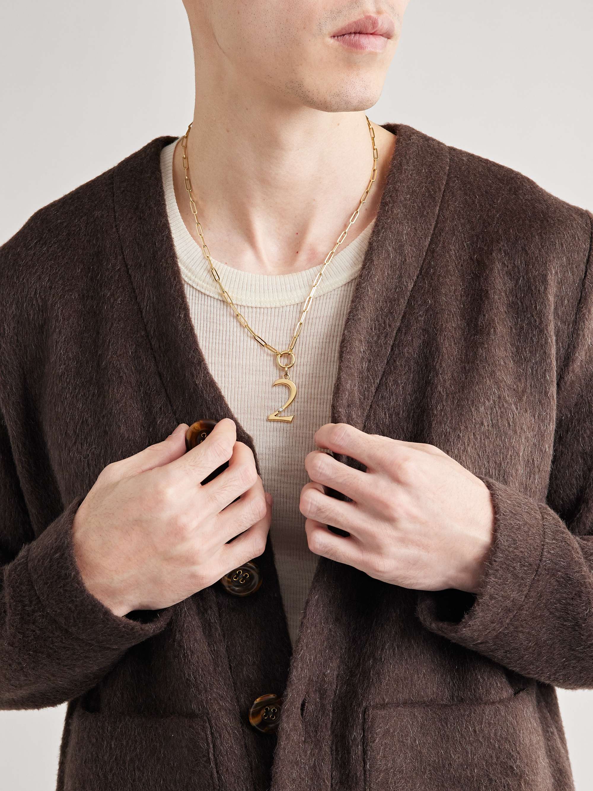 FOUNDRAE Number 2 Gold Diamond Pendant