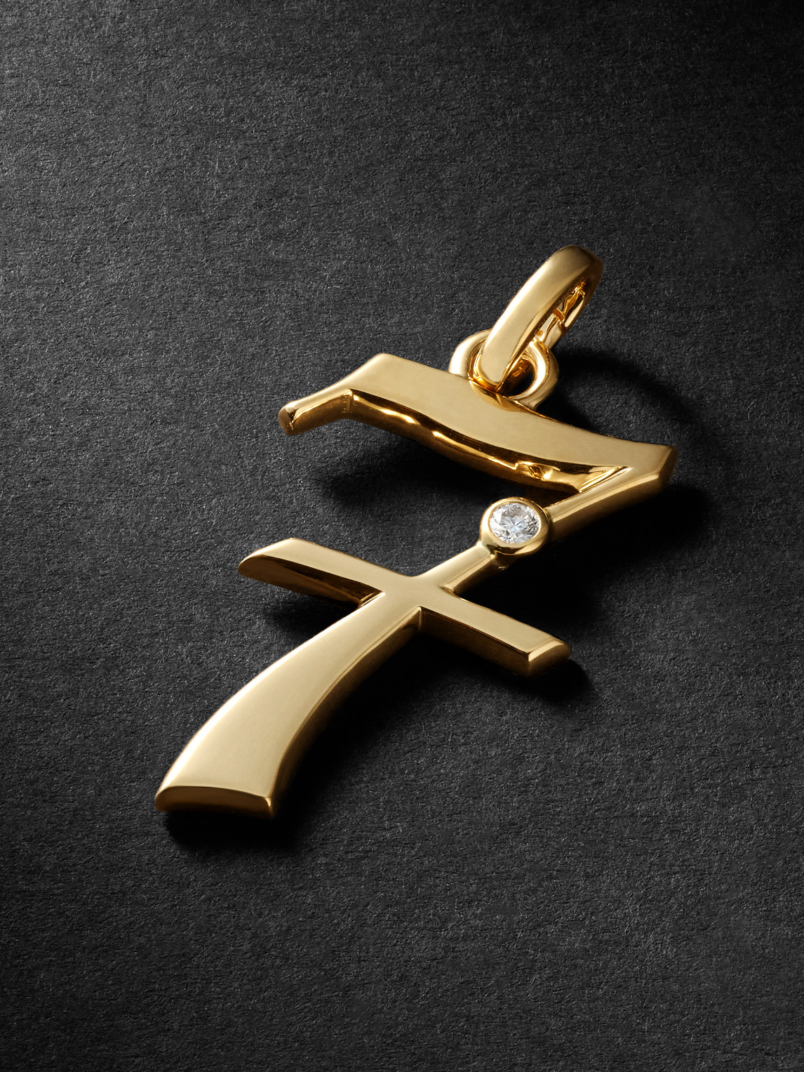 Foundrae Number 7 18-Karat Gold Diamond Pendant - Men