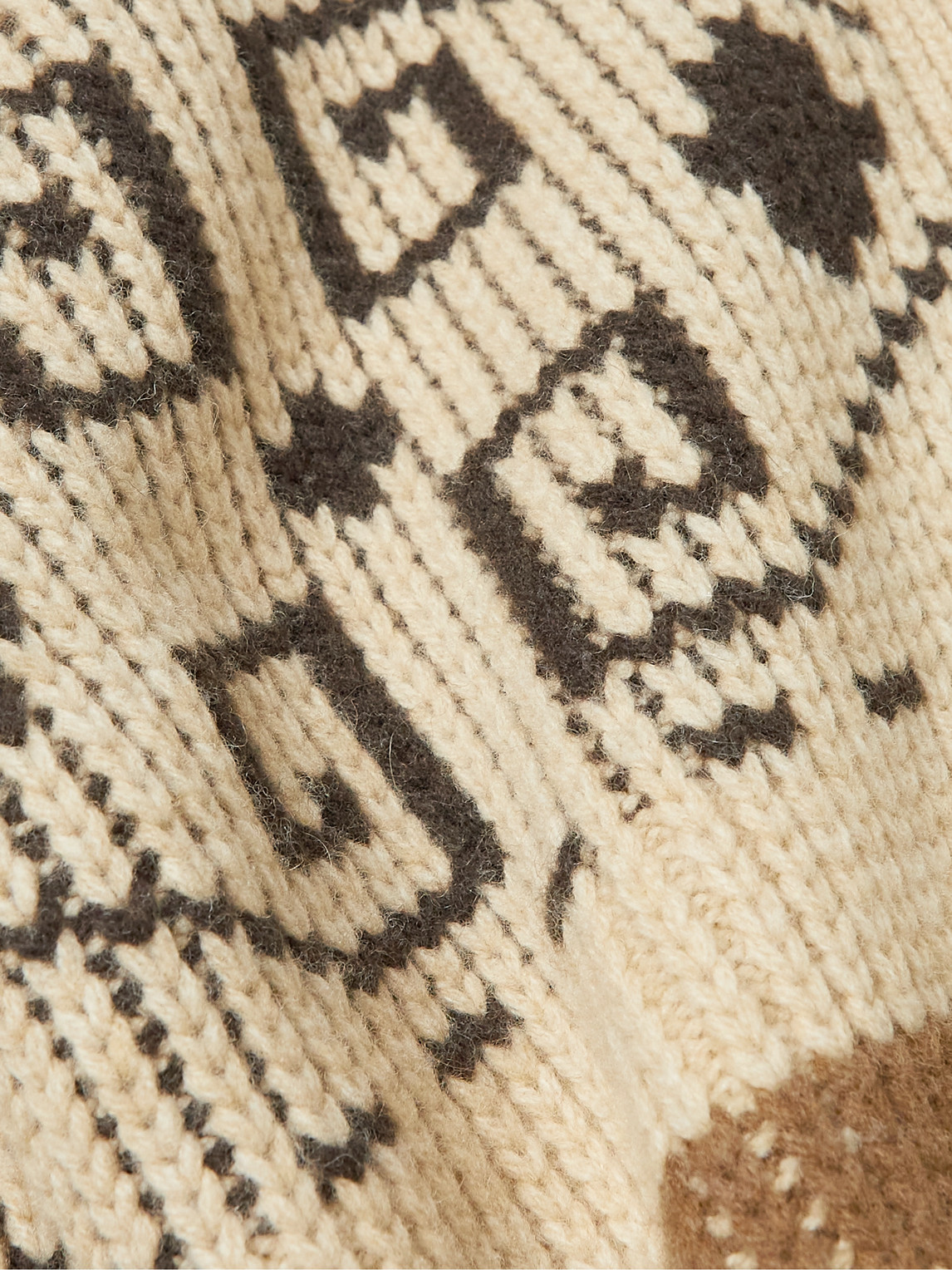 Shop Pendleton The Original Westerley Jacquard-knit Wool Cardigan In Brown