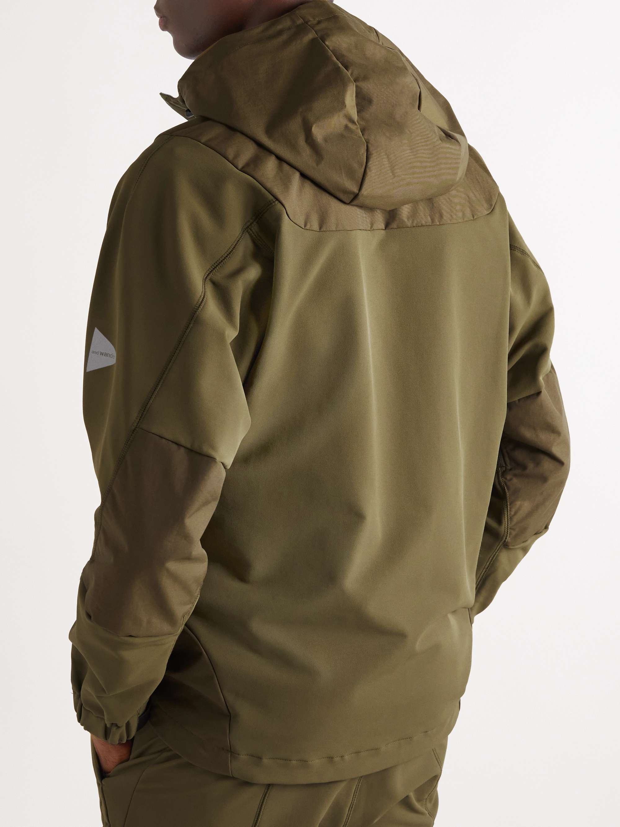 AND WANDER Stretch-Shell Hooded Jacket