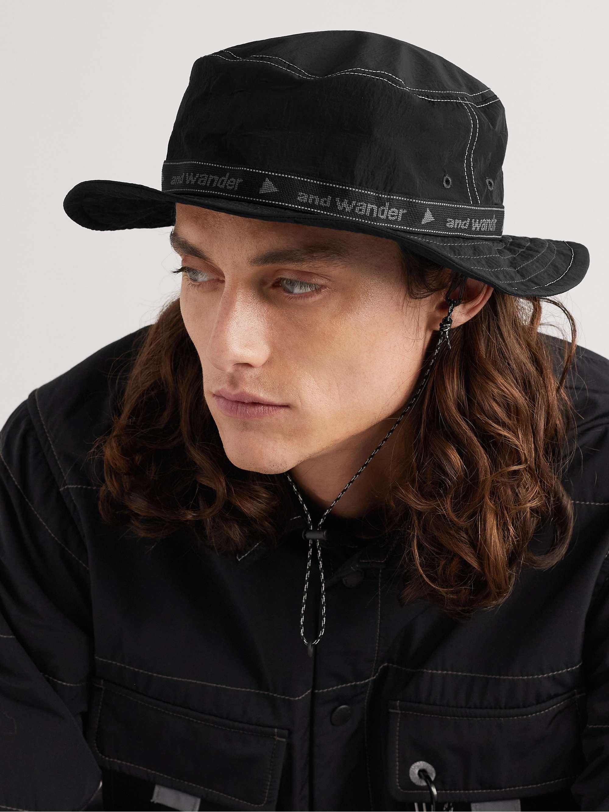 AND WANDER JQ Tape Nylon-Ripstop Bucket Hat