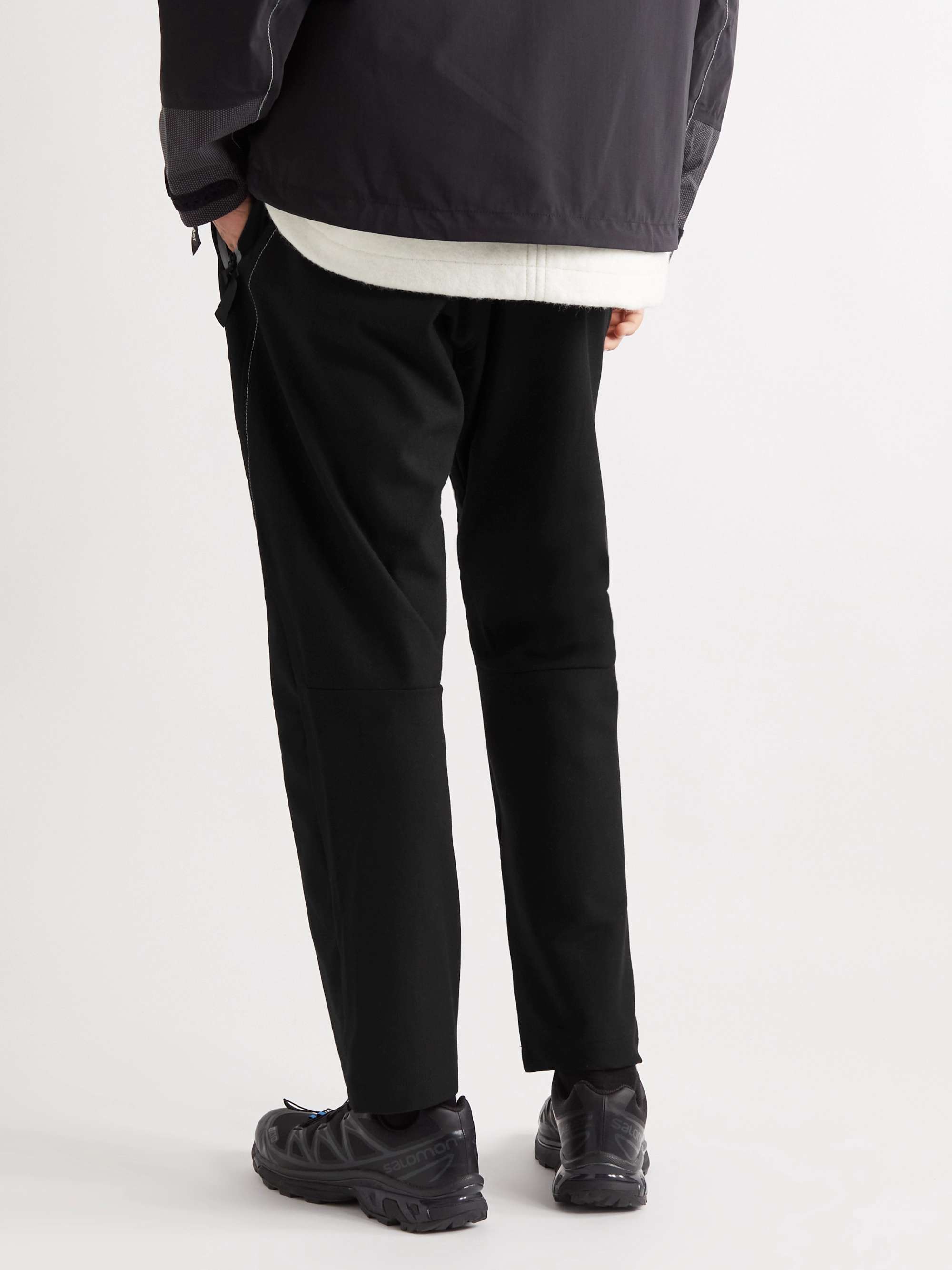 AND WANDER Air Hold Slim-Fit Tapered Belted Thermolite and Canvas Trousers