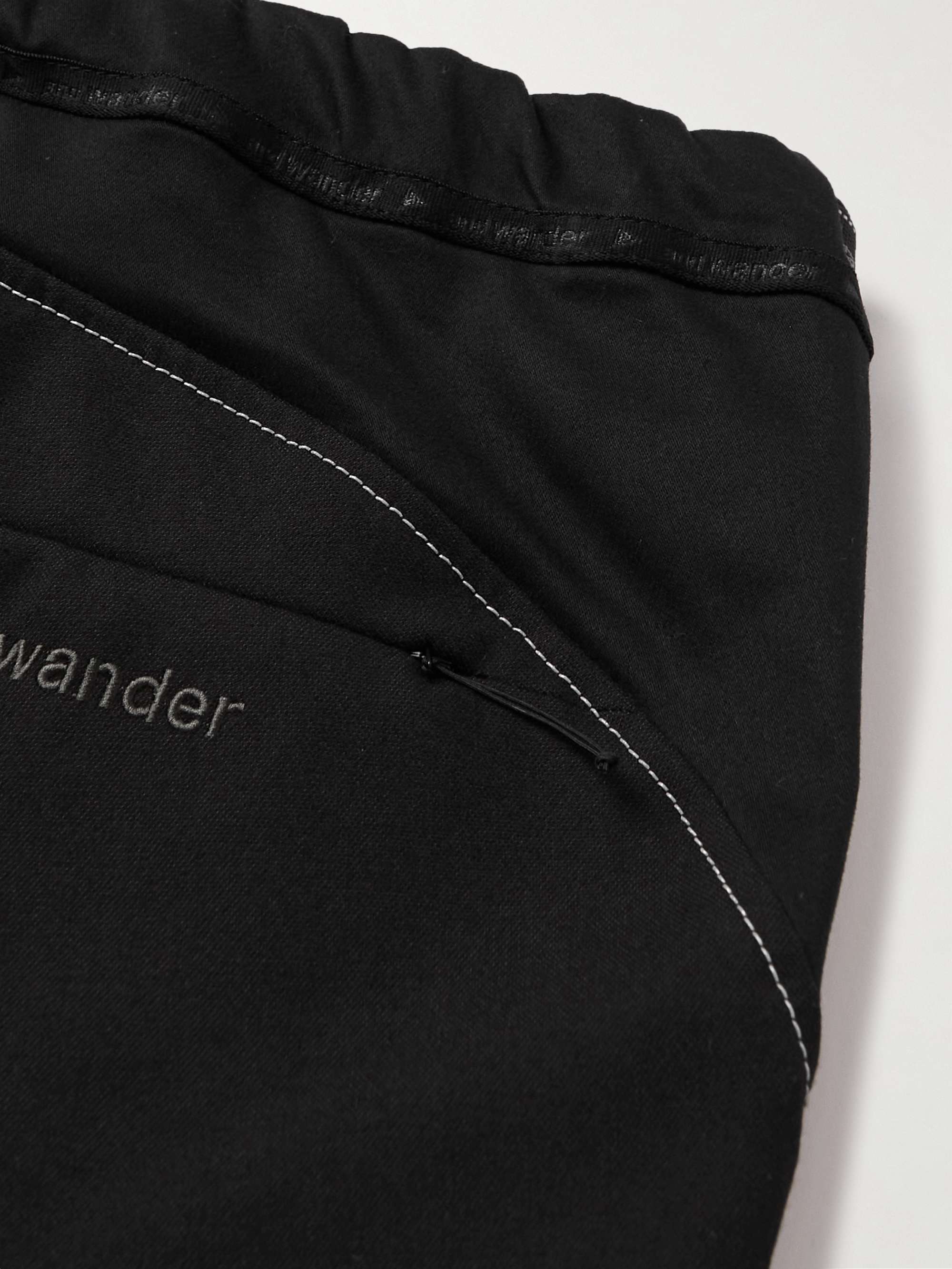 AND WANDER Air Hold Slim-Fit Tapered Belted Thermolite and Canvas Trousers
