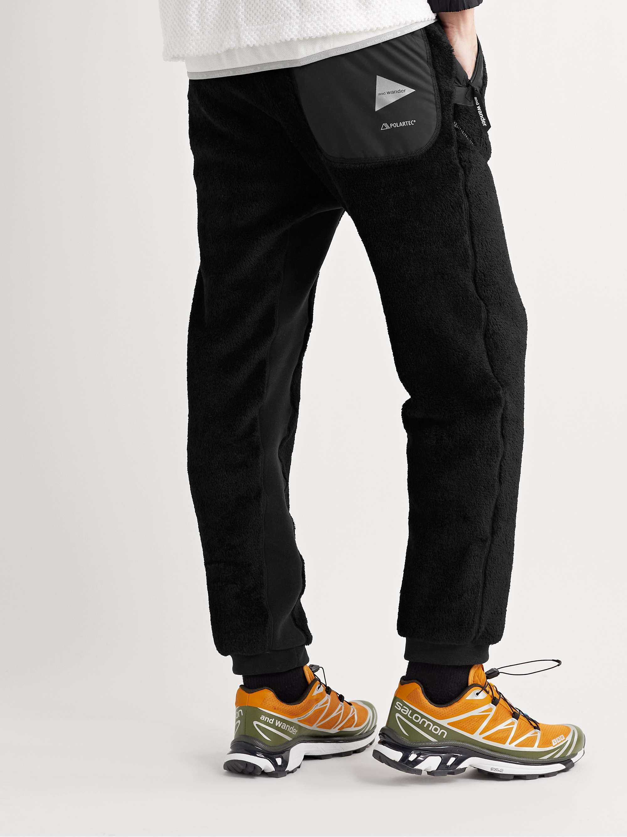 AND WANDER Tapered Shell-Trimmed Polartec® Fleece Trousers