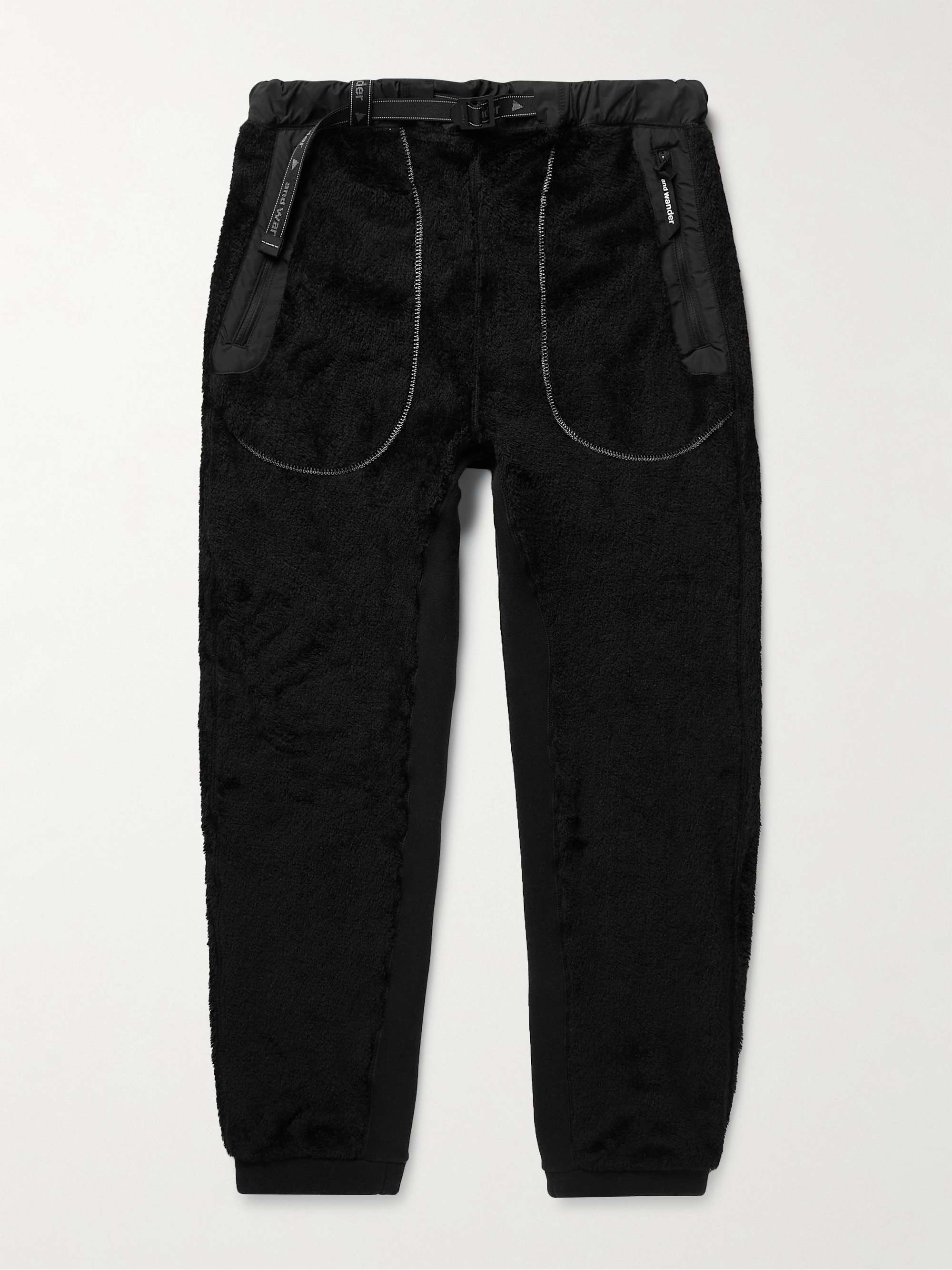 AND WANDER Tapered Shell-Trimmed Polartec® Fleece Trousers