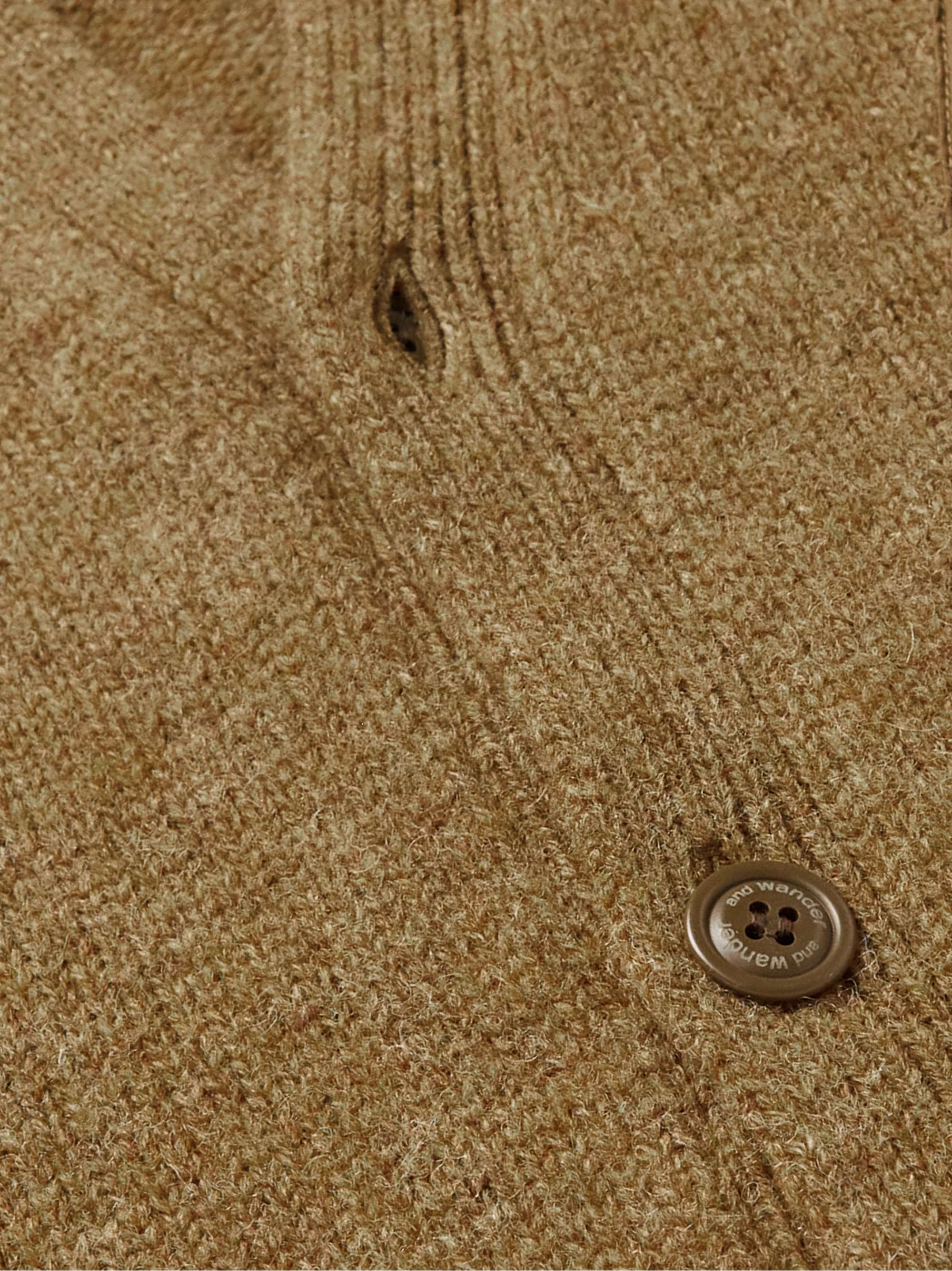 Logo-Embroidered Shell-Trimmed Shetland Wool Cardigan