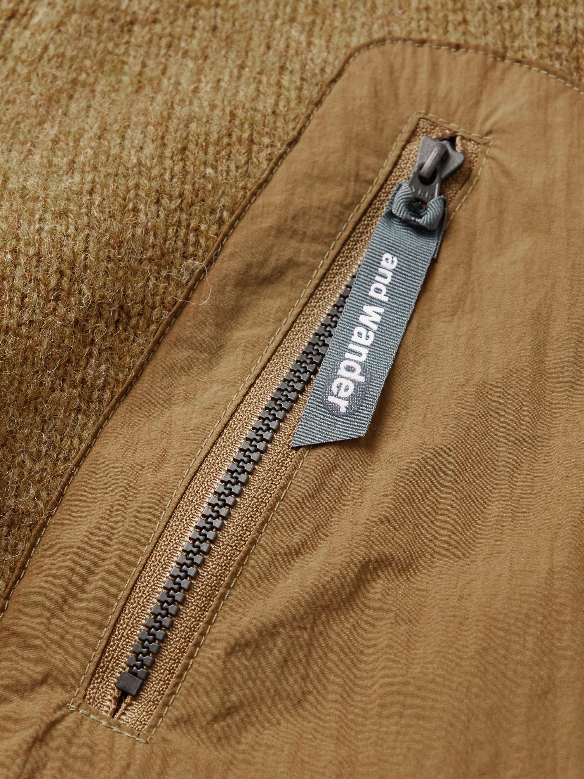 Logo-Embroidered Shell-Trimmed Shetland Wool Cardigan