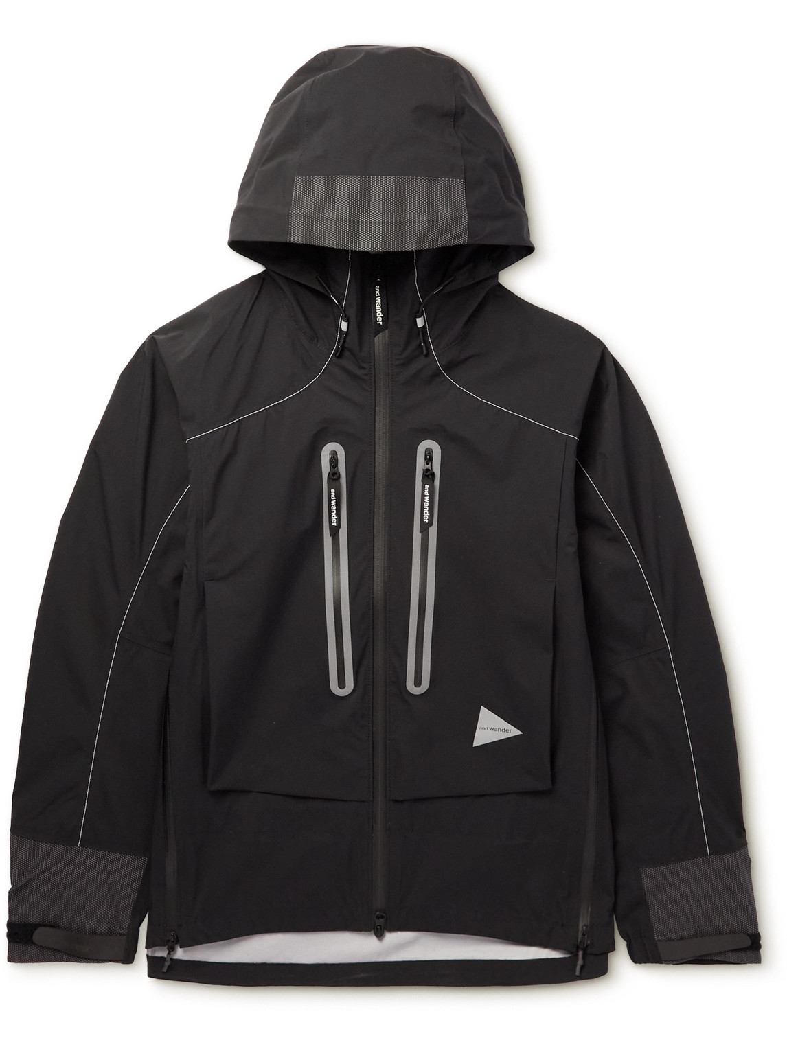 And Wander Black Pertex Shield Waterproof Technical Jacket In Black
