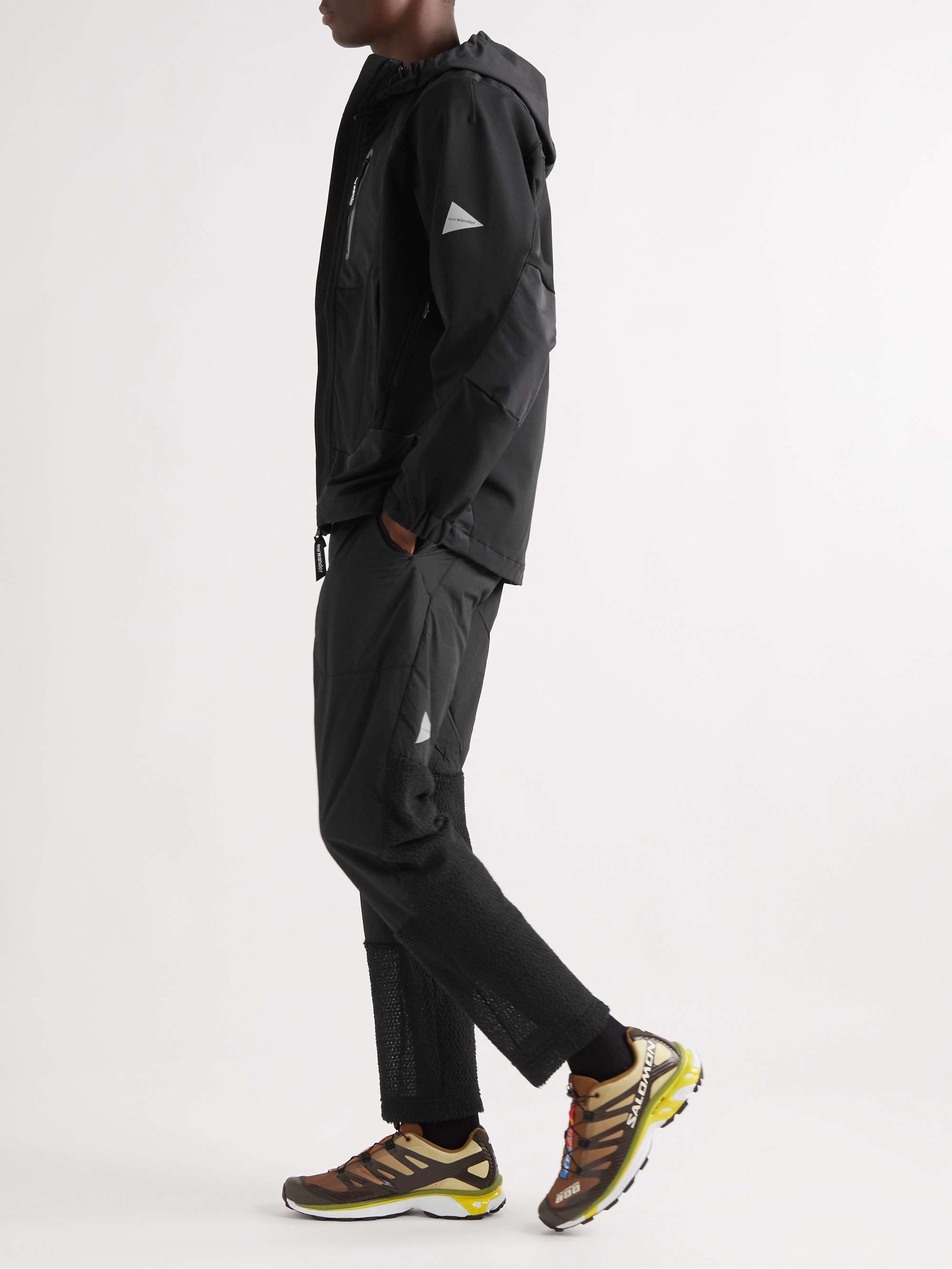 AND WANDER Alpha Straight-Leg Stretch-Shell and Polartec® Fleece Sweatpants