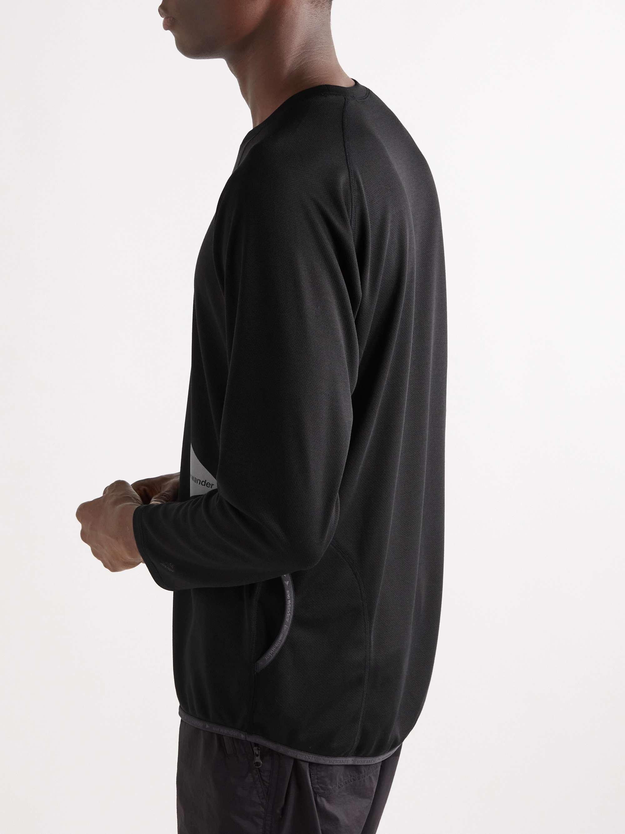 AND WANDER Logo-Print Polartec® Power Dry® Jersey Sweatshirt