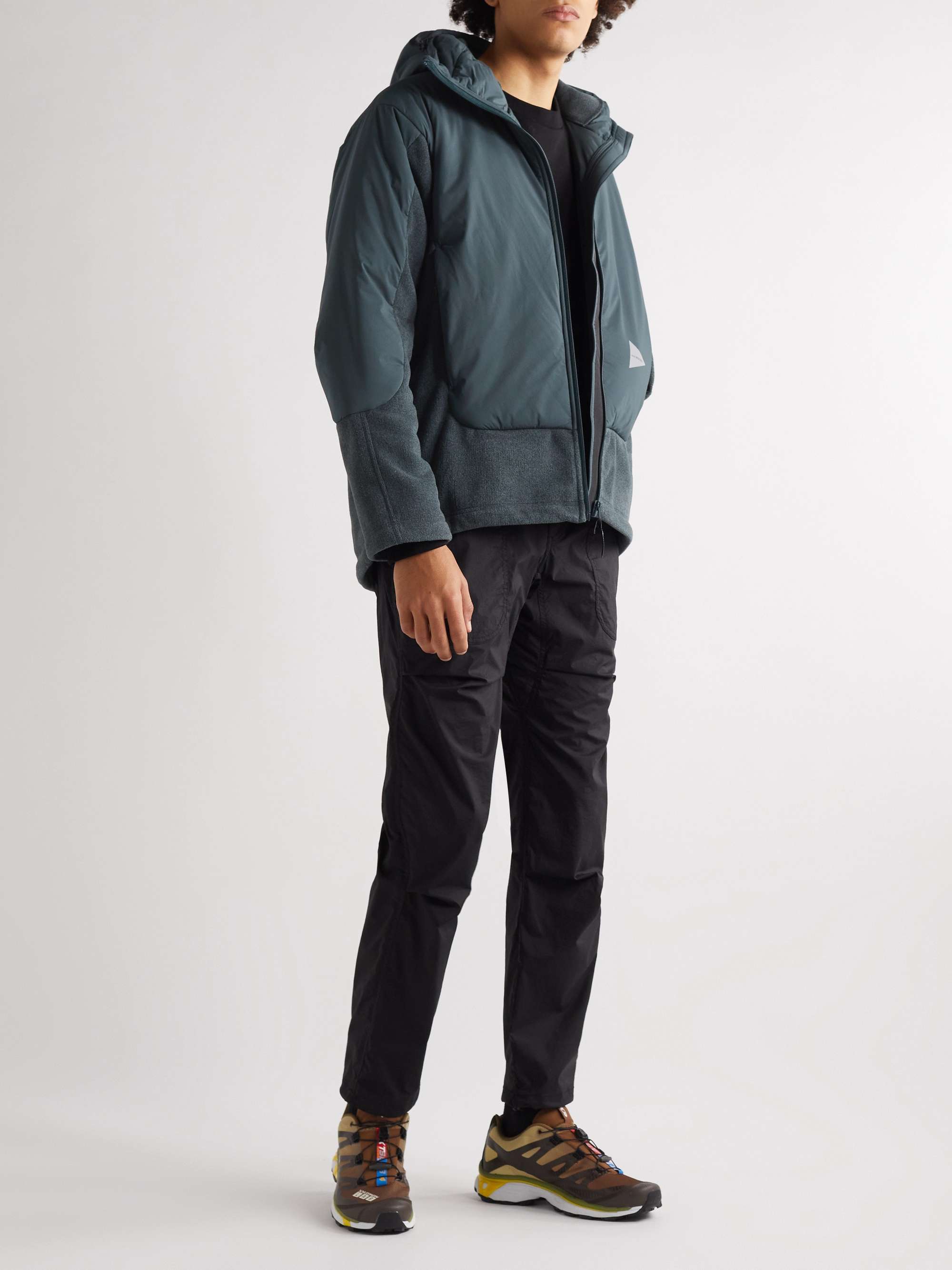 AND WANDER Shell and Fleece Hooded Jacket