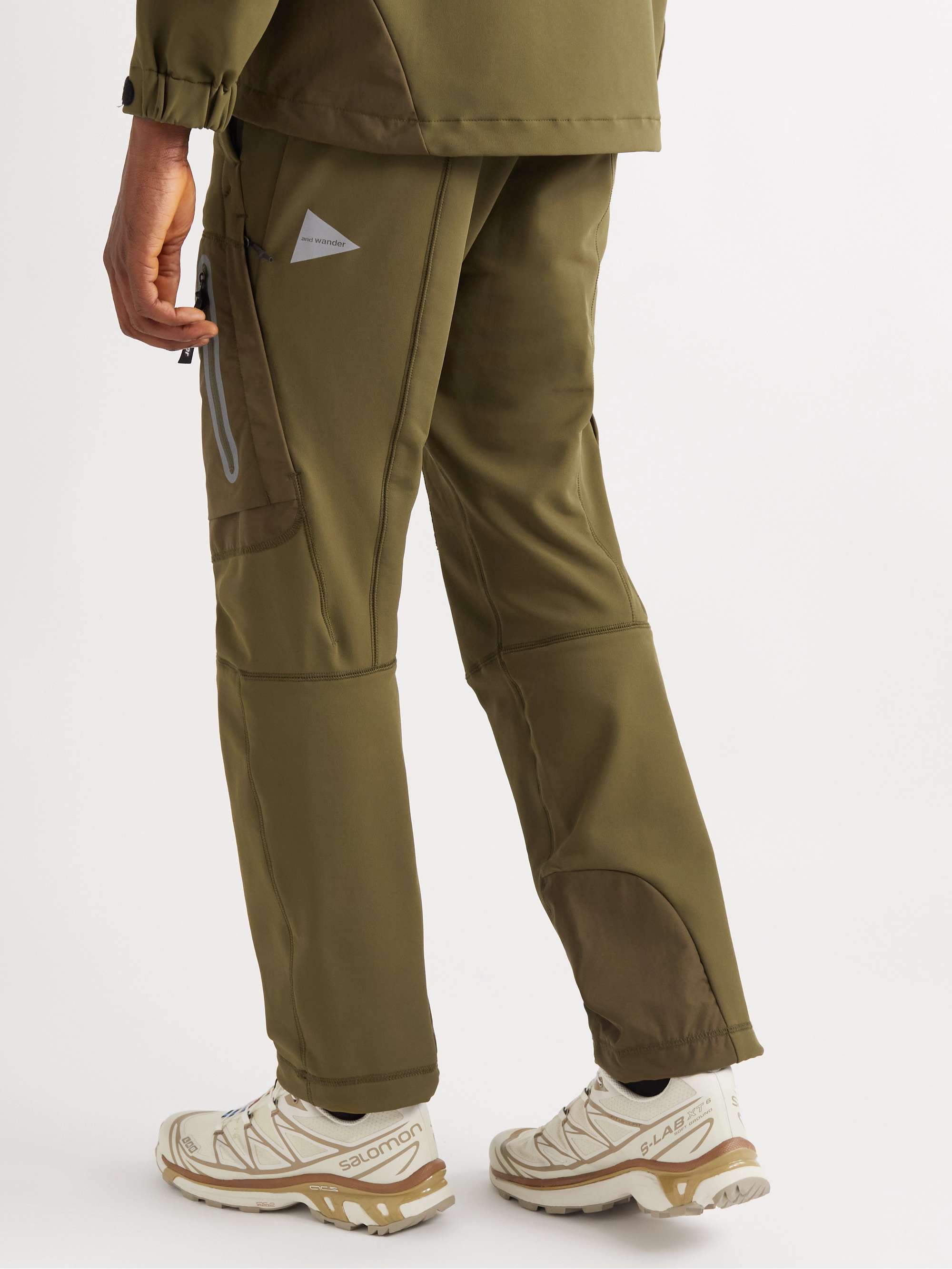 AND WANDER Straight-Leg Belted Stretch-Shell Trousers