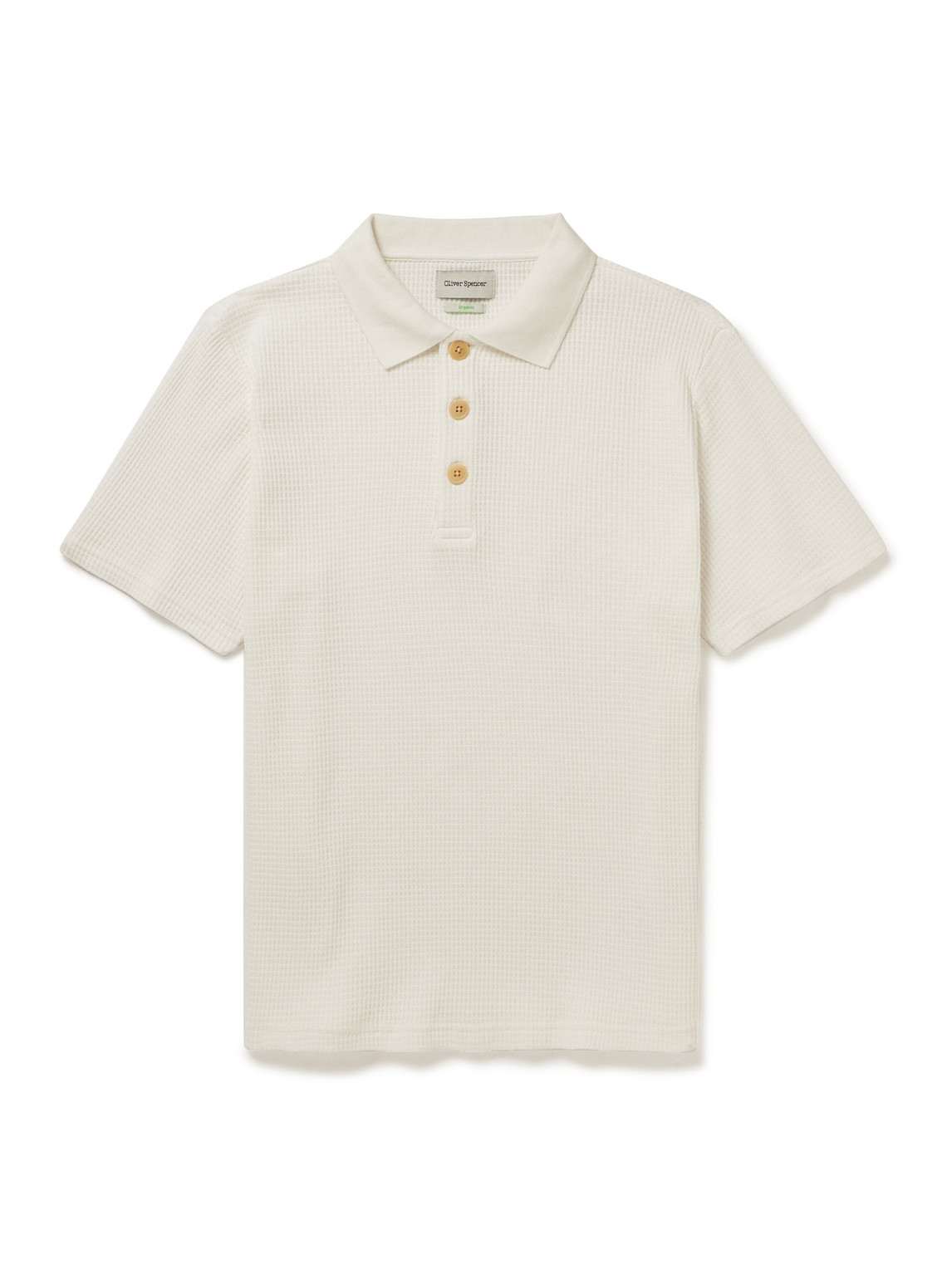 Oliver Spencer Tabley Waffle Organic Cotton Blend Polo In Neutrals