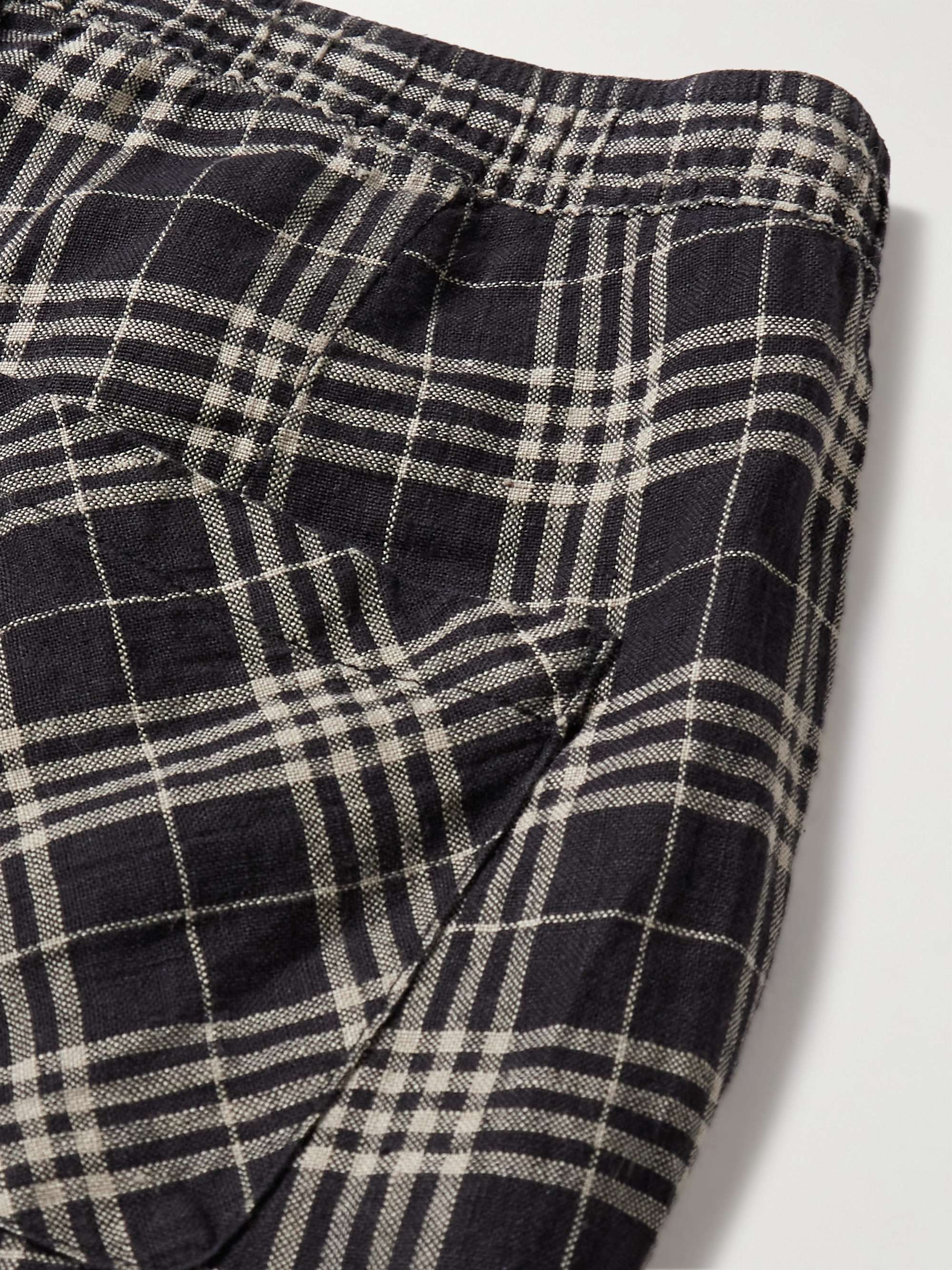 OLIVER SPENCER Osborne Checked Linen Drawstring Shorts