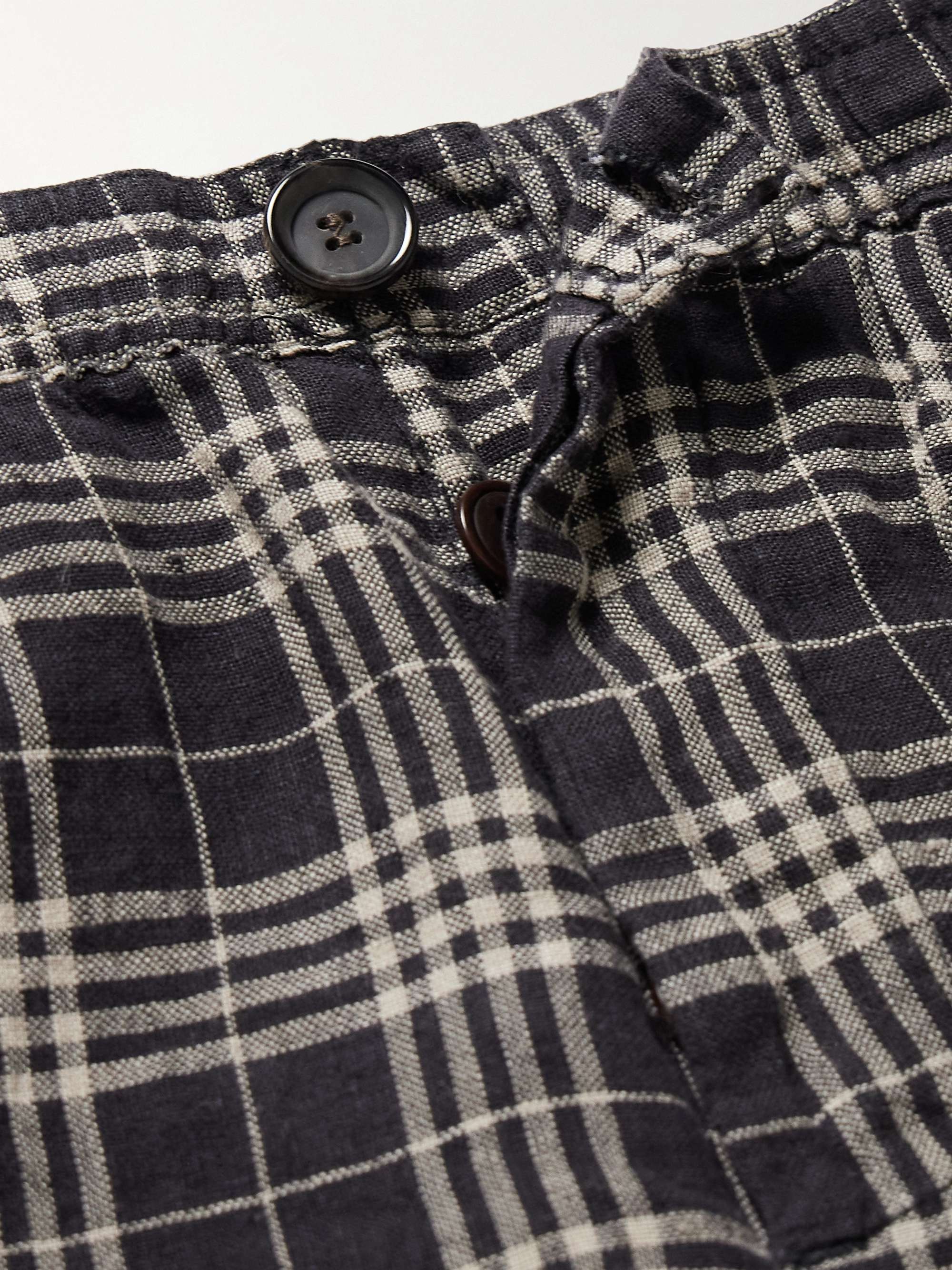OLIVER SPENCER Osborne Checked Linen Drawstring Shorts