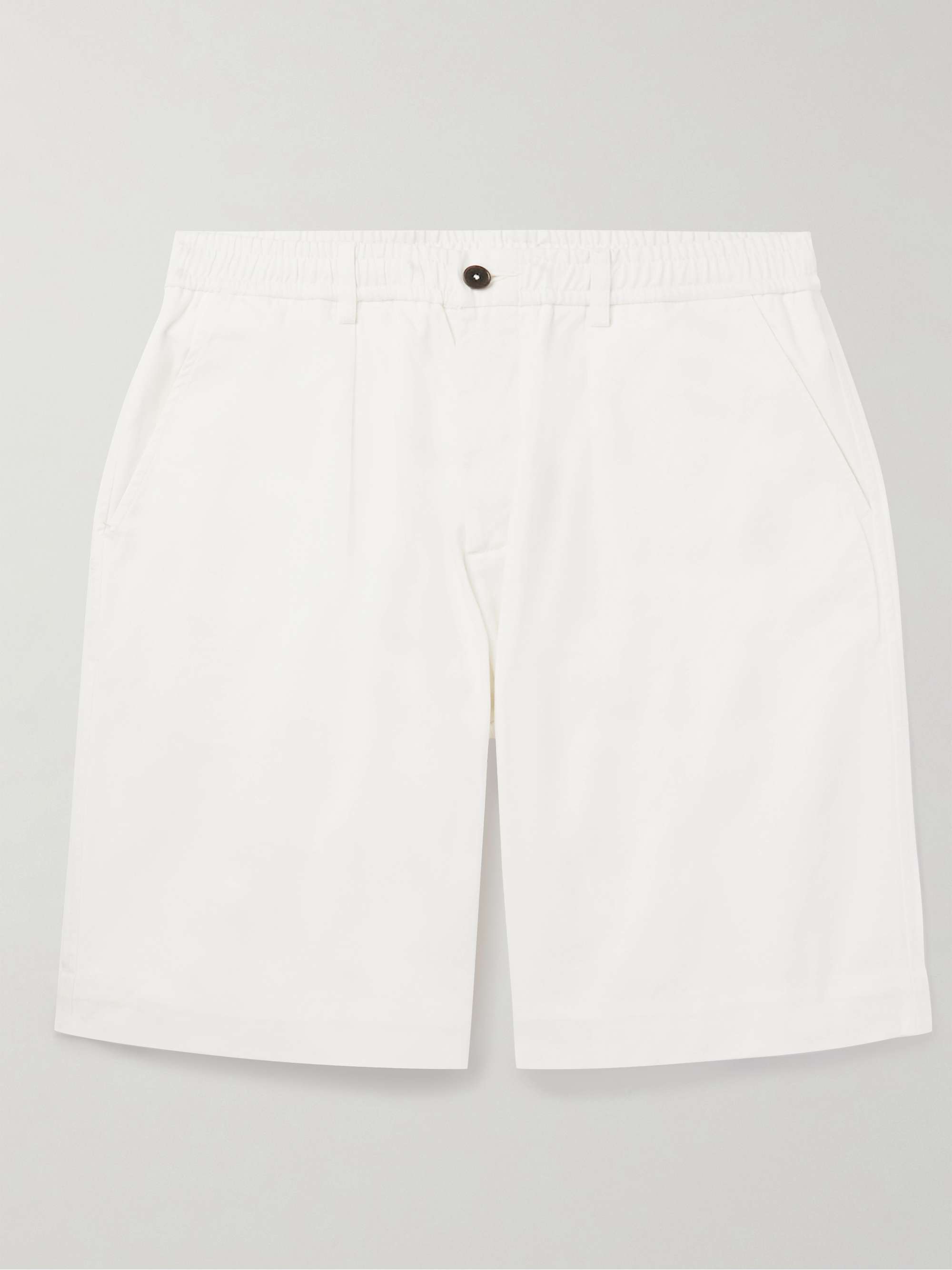 Mens white pleated best sale shorts