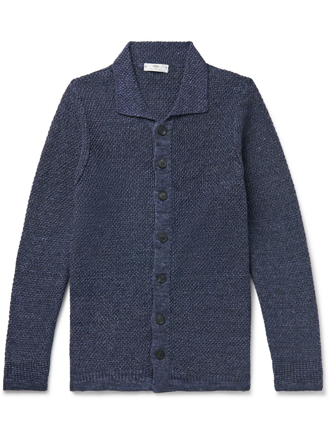 Inis Meain Breidin Stitch Cardigan In Blue