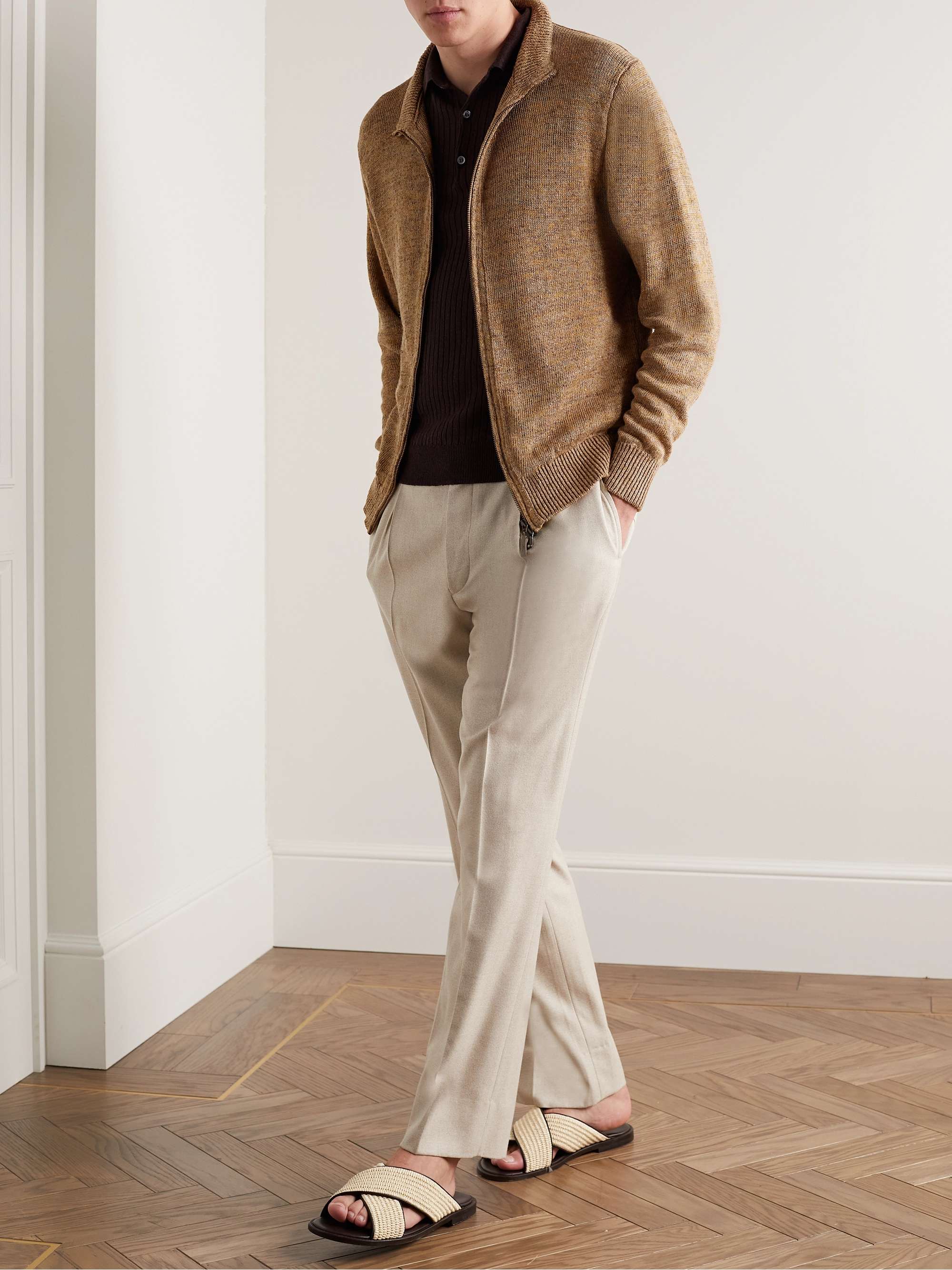 INIS MEÁIN Washed-Linen Zip-Up Cardigan for Men | MR PORTER