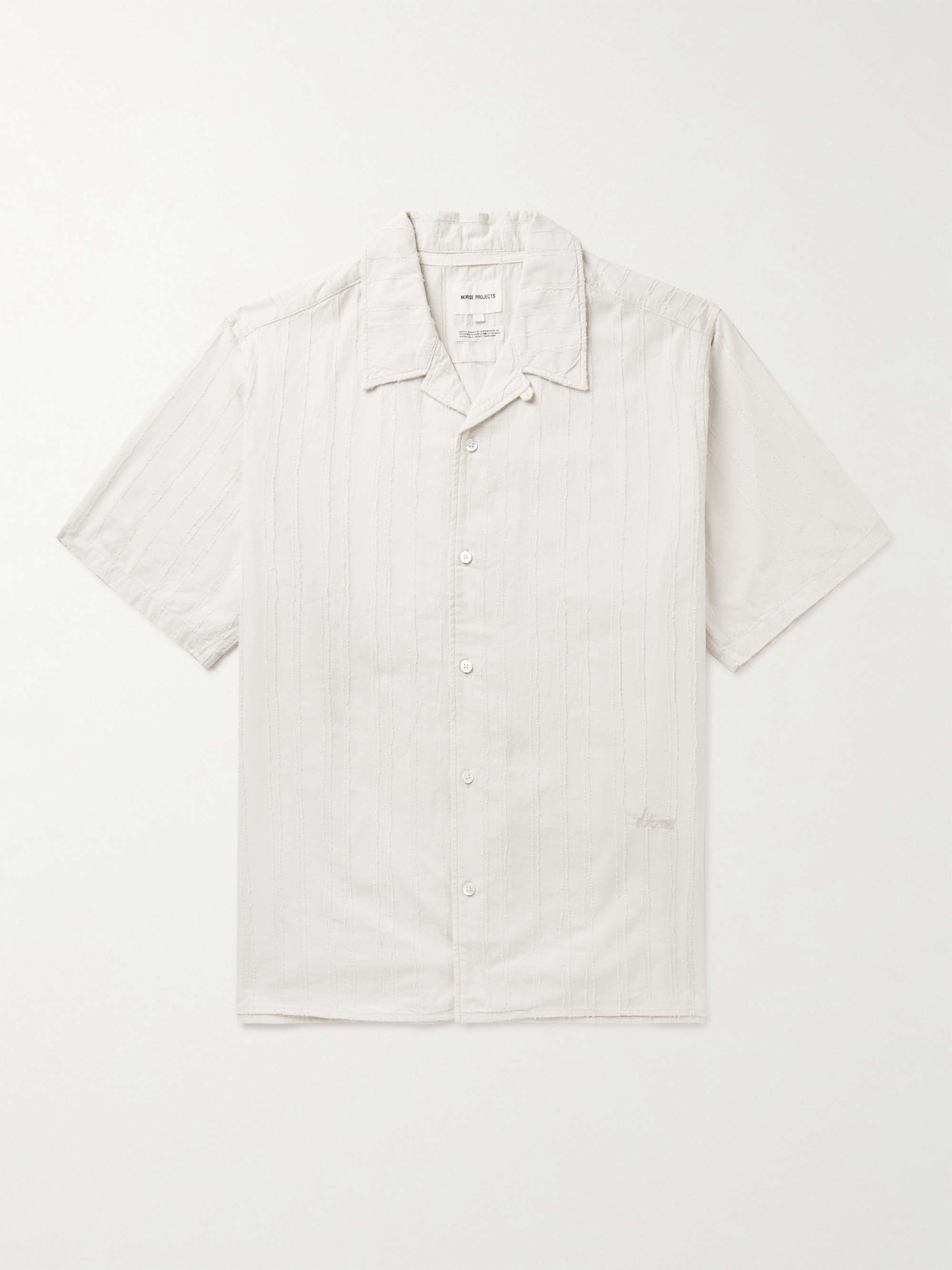NORSE PROJECTS Carsten Convertible-Collar Striped Cotton-Poplin Shirt ...