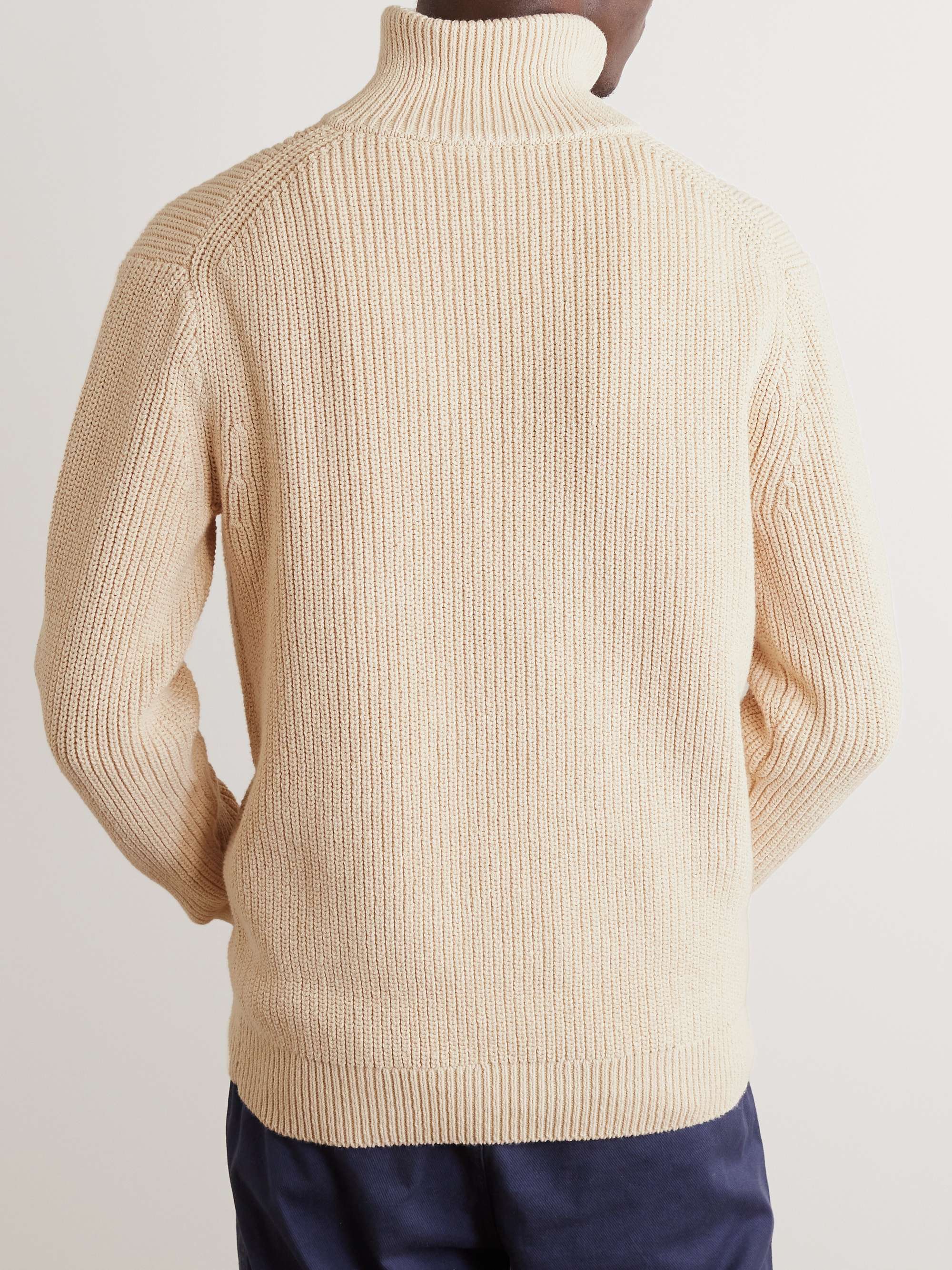 ALEX MILL Half-Zip Cotton Sweater