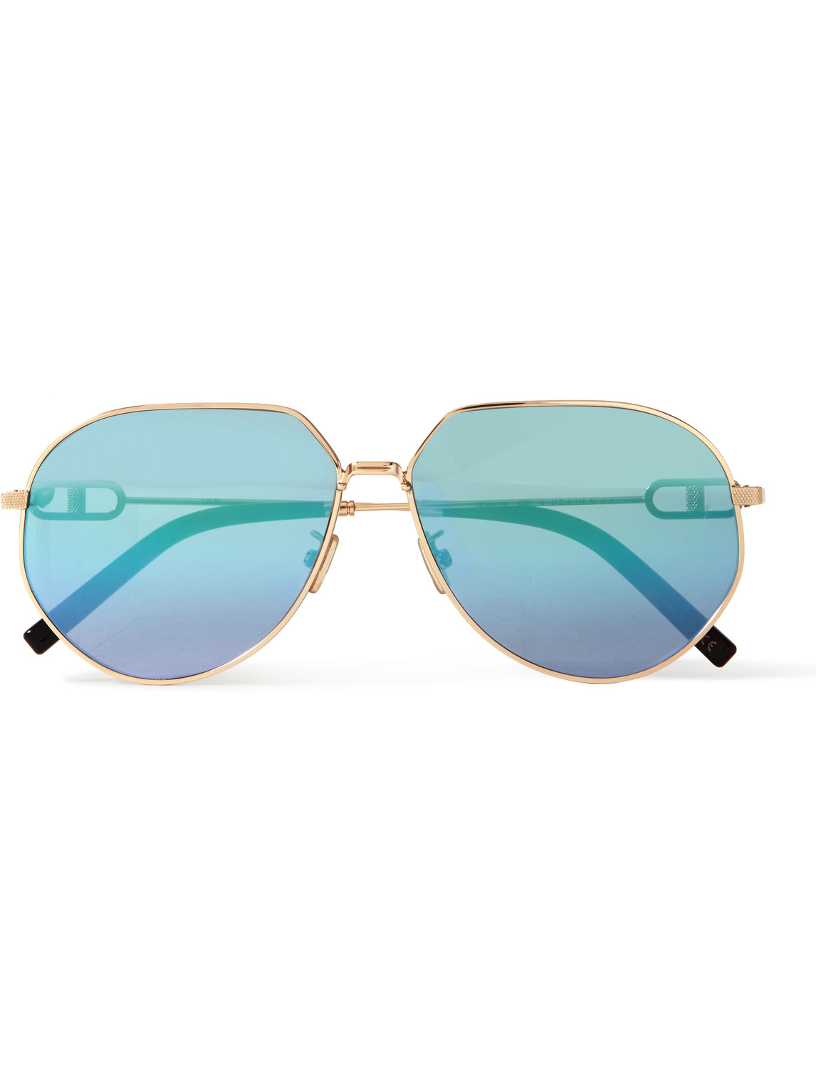 Dior Cd Link A1u Round-frame Gold-tone Sunglasses