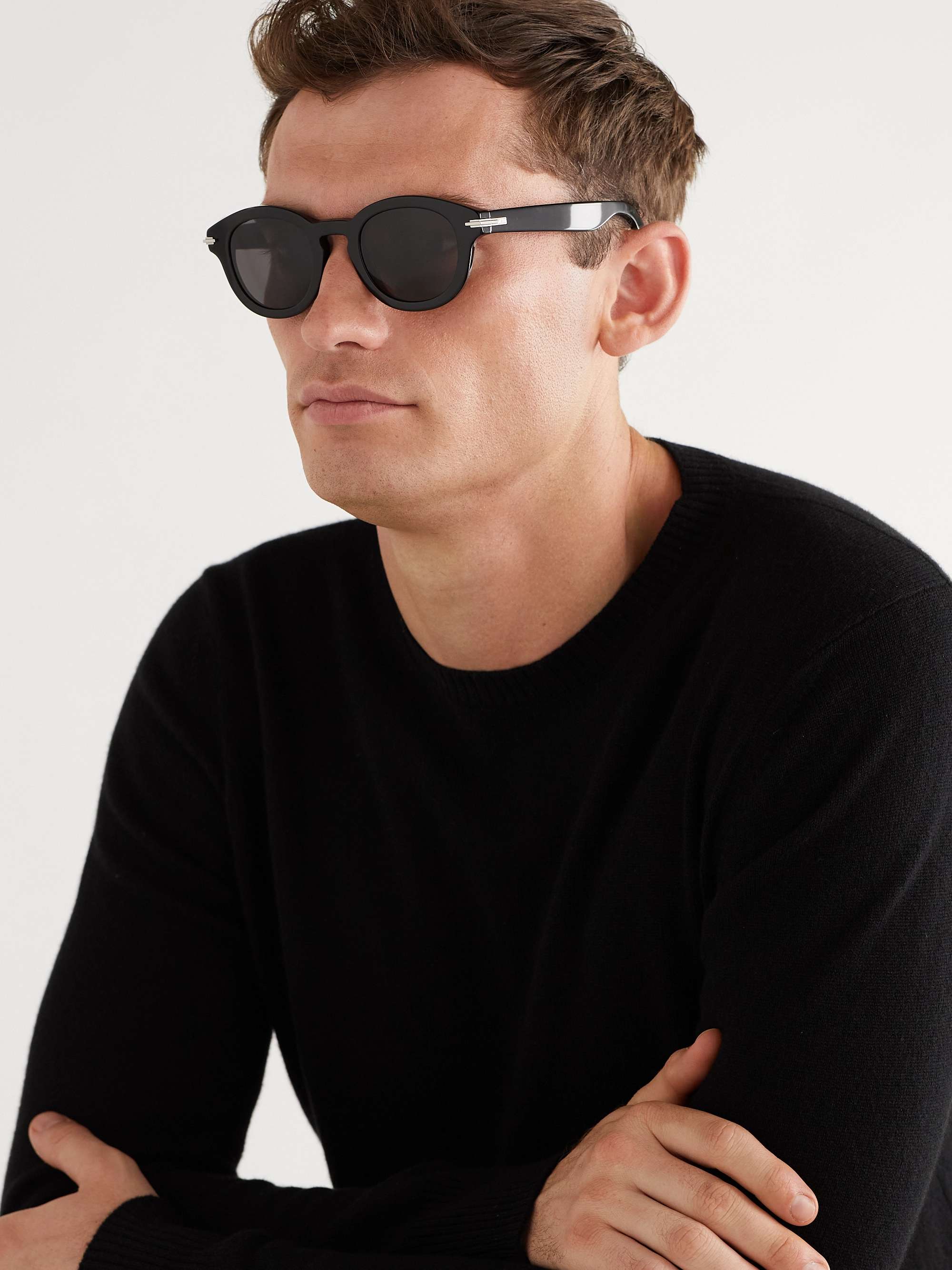 DIOR EYEWEAR DiorBlackSuit R5I Round-Frame Acetate Sunglasses | MR PORTER