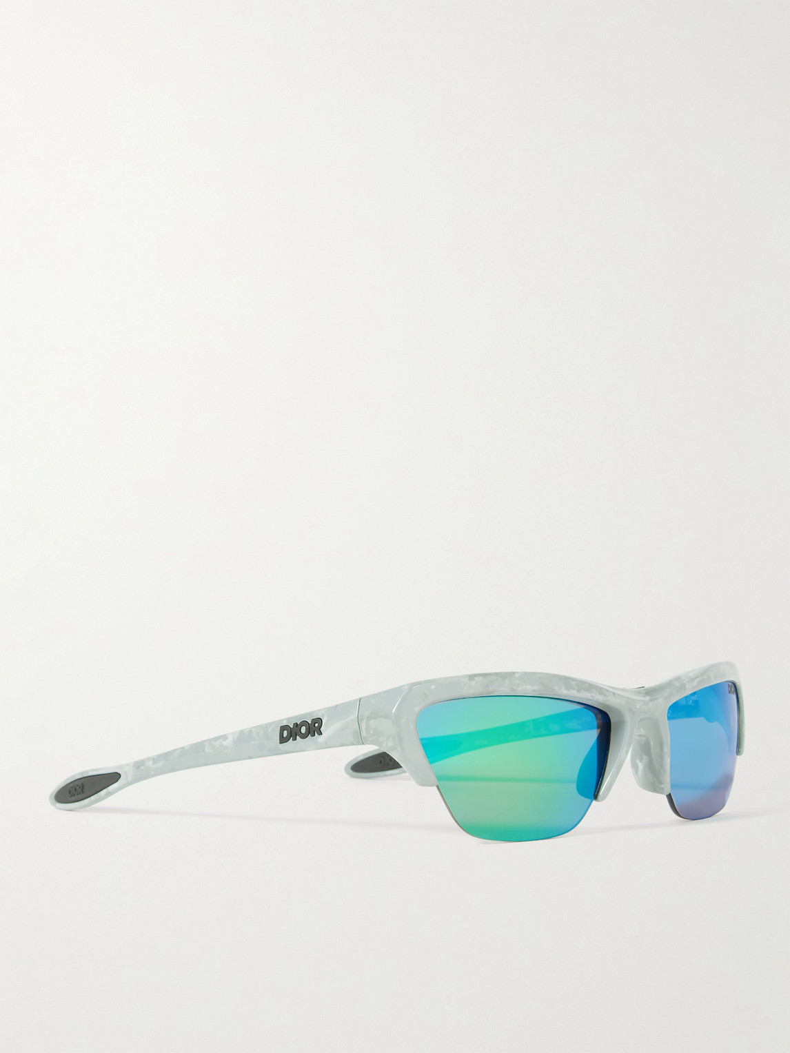 Shop Dior Bay S1u Rectangular-frame Acetate Mirrored Sunglasses In Green